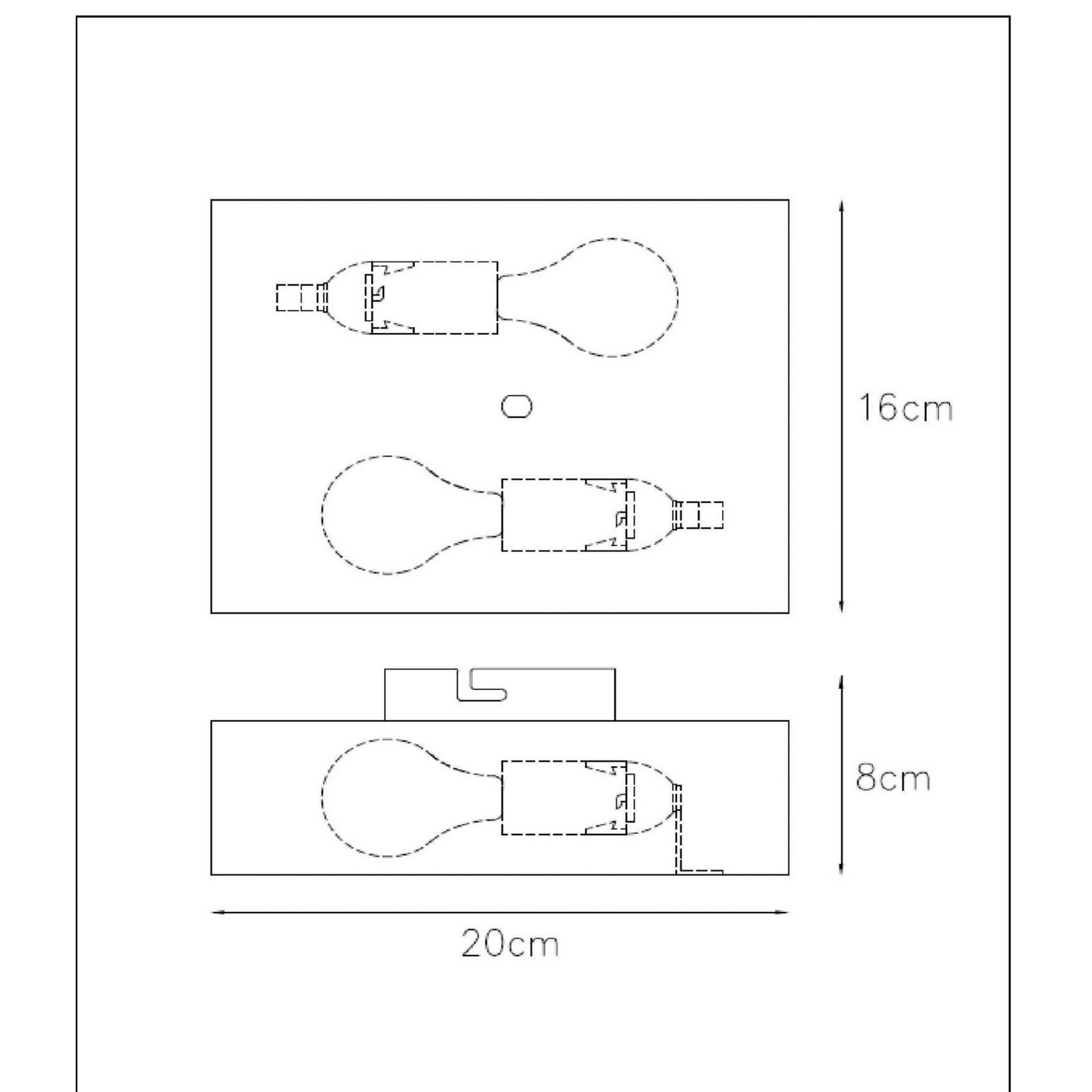 Aplique de pared OVALIS, blanco, altura 20 cm, metal, luz hacia arriba/abajo,