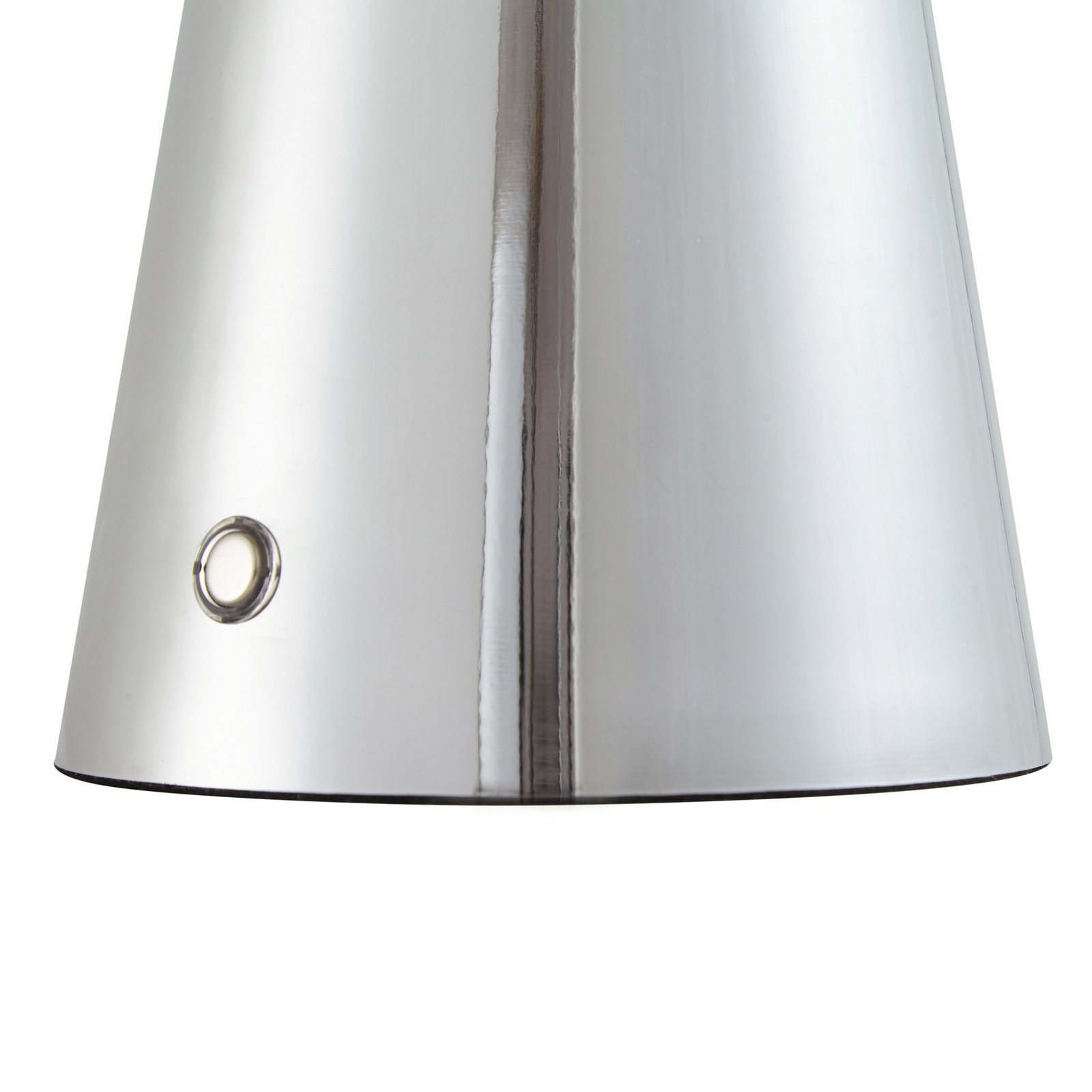 Lindby LED-Akkutischlampe Nevijo, chrom, Ø20cm, USB, Dimmer Lindby LED-Akkutischlampe Nevijo, chrom, Ø20cm, USB, Dimmer