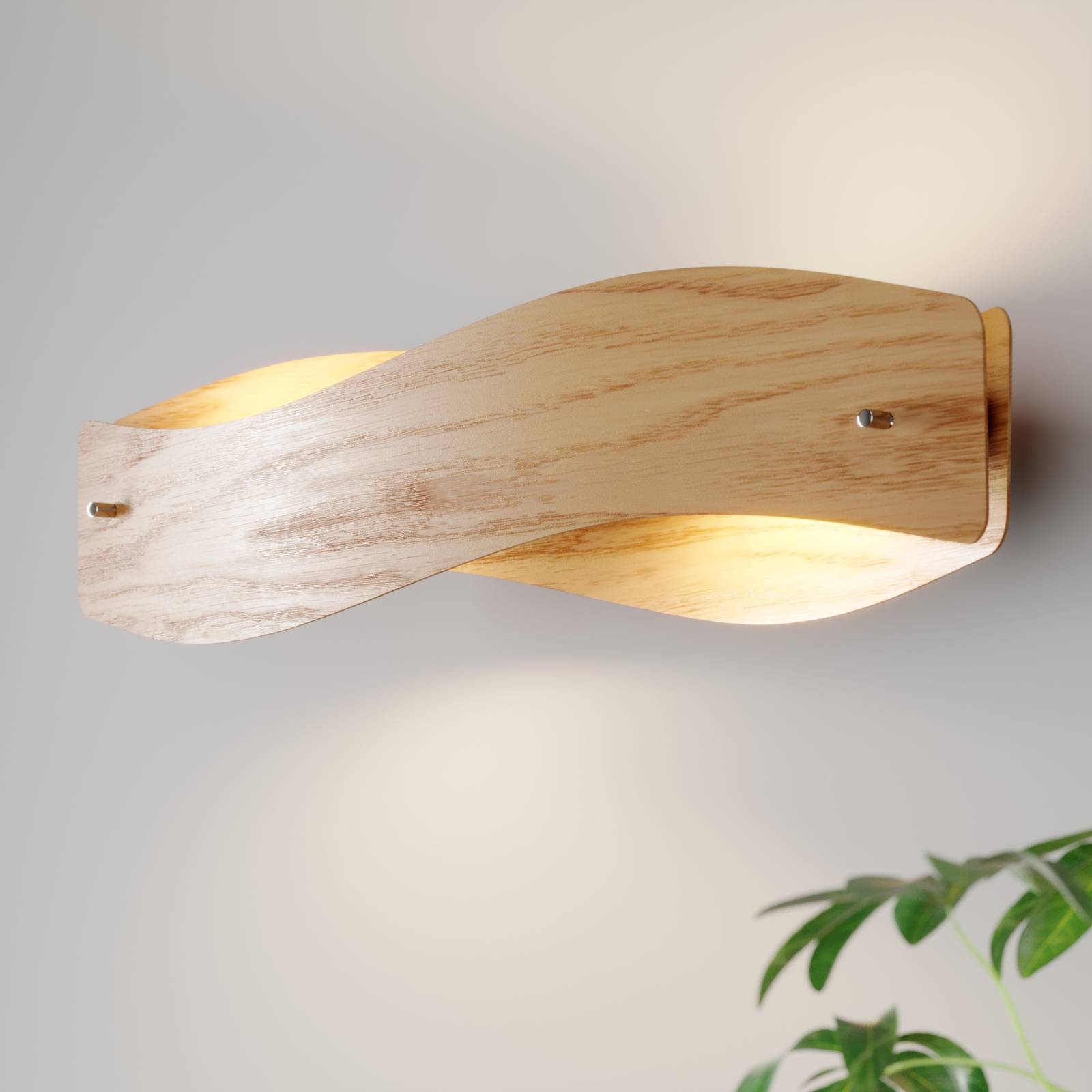 Applique en bois Lian avec LED dimmables
