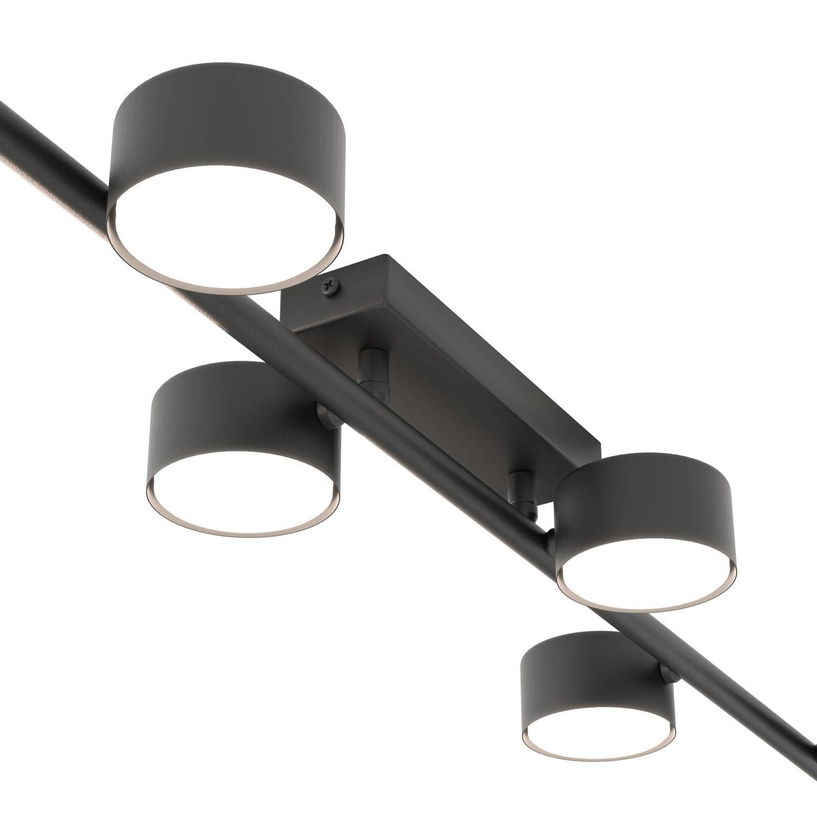 Deckenstrahler Bet, Länge 100 cm, schwarz, Metall, 6-flg.