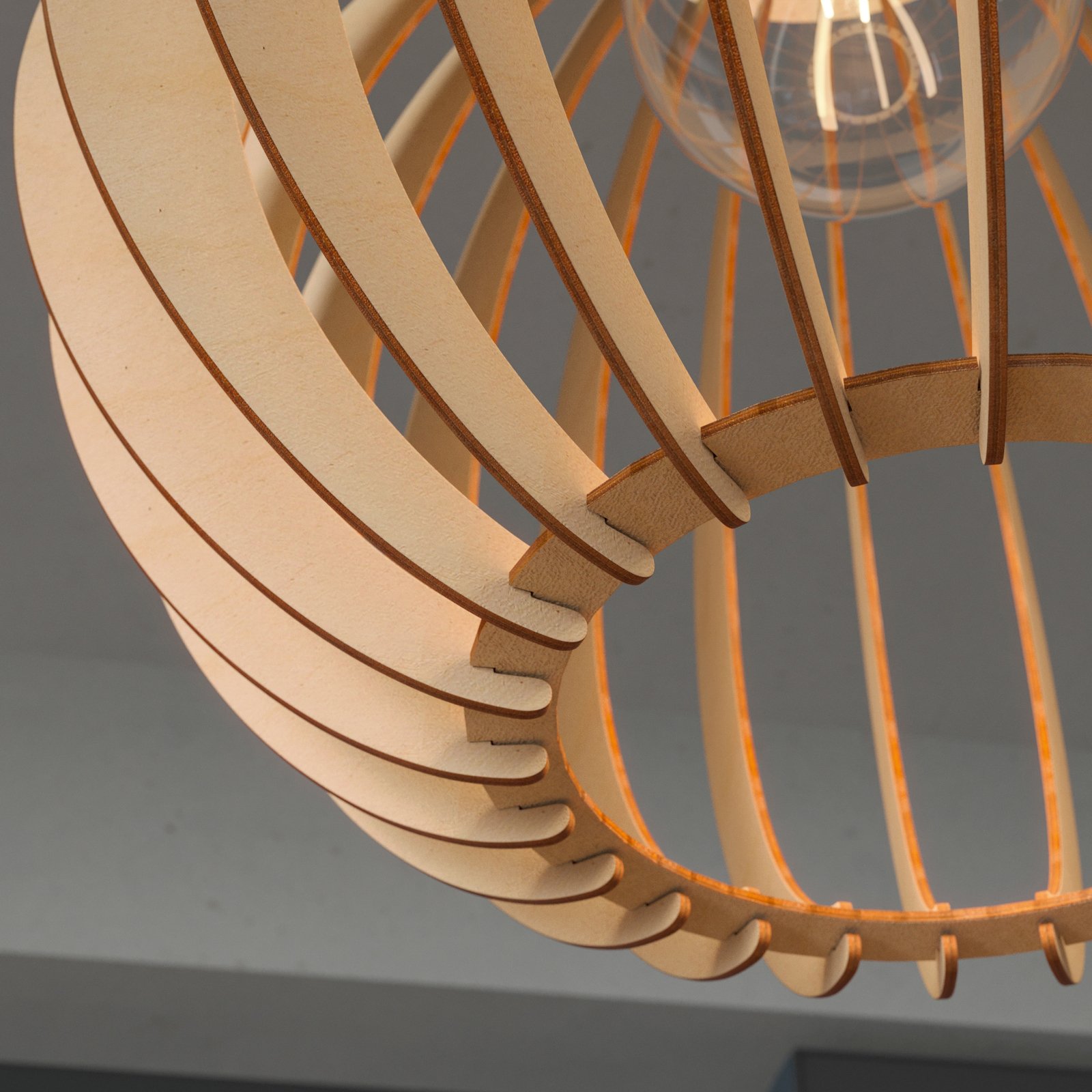 Clay Ø40 hanglamp zwart/hout - Envostar