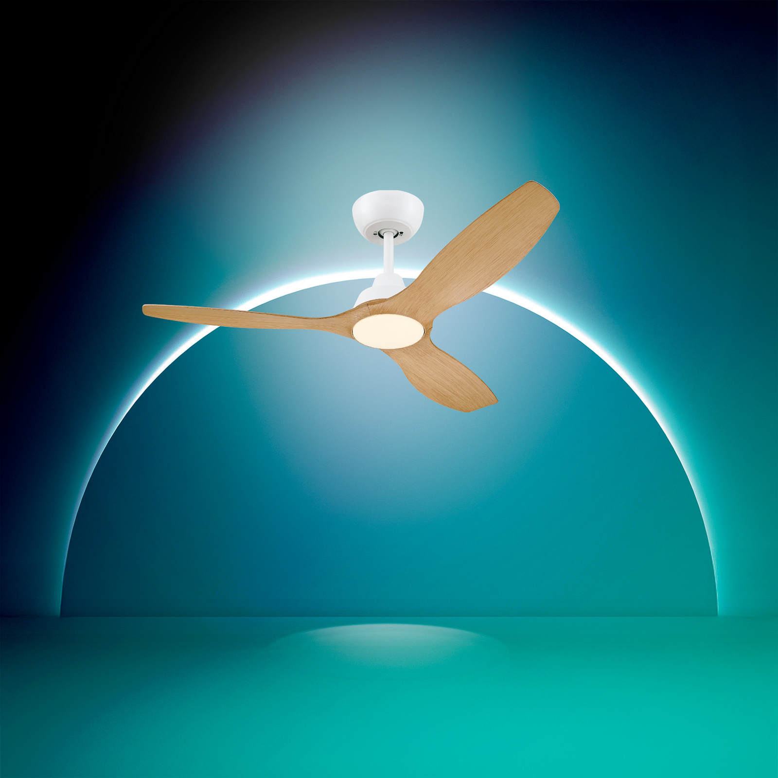 Wentylator LED Philips Olas, średnica 132 cm, brązowo-biały, CCT