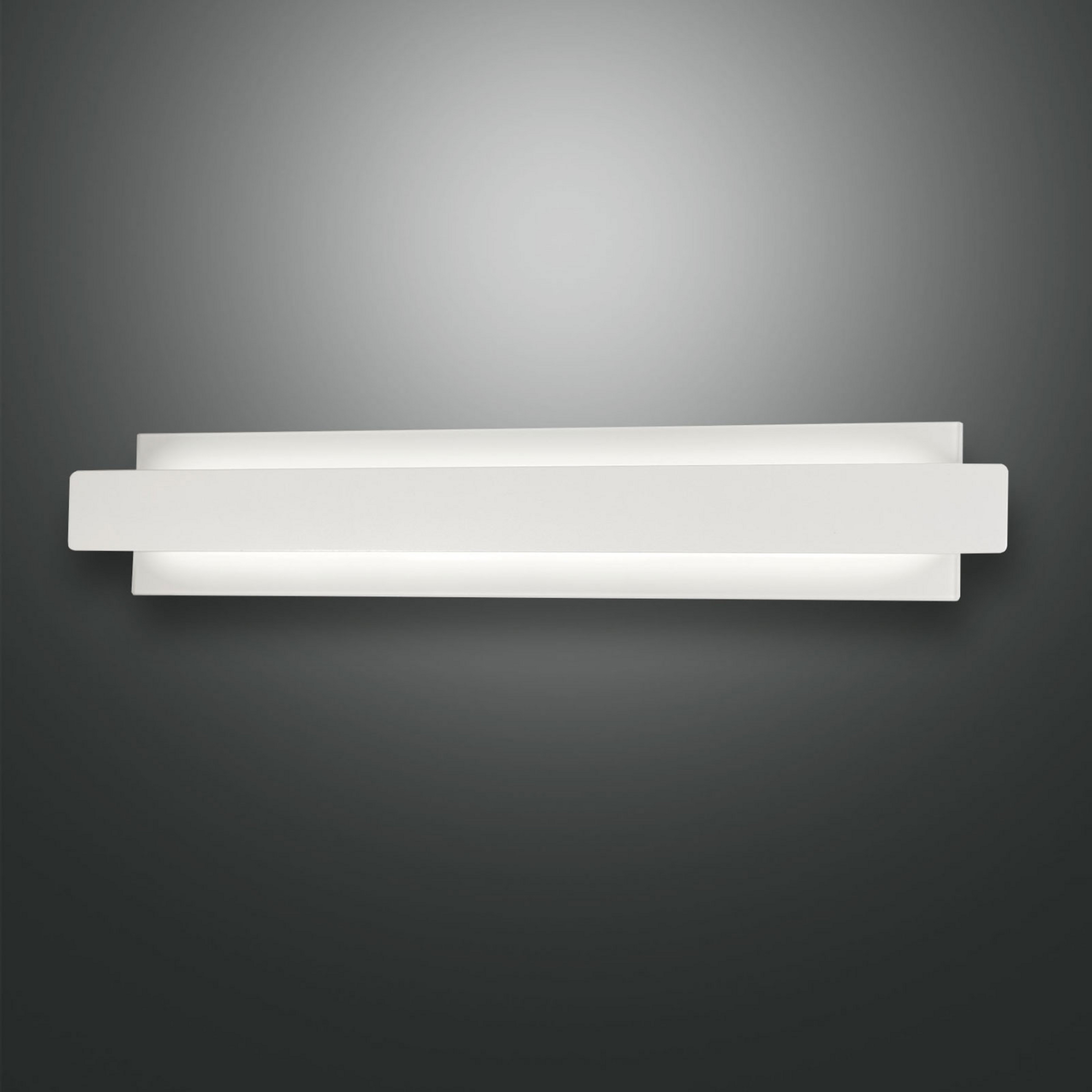 Applique LED Regolo con fronte metallico bianco