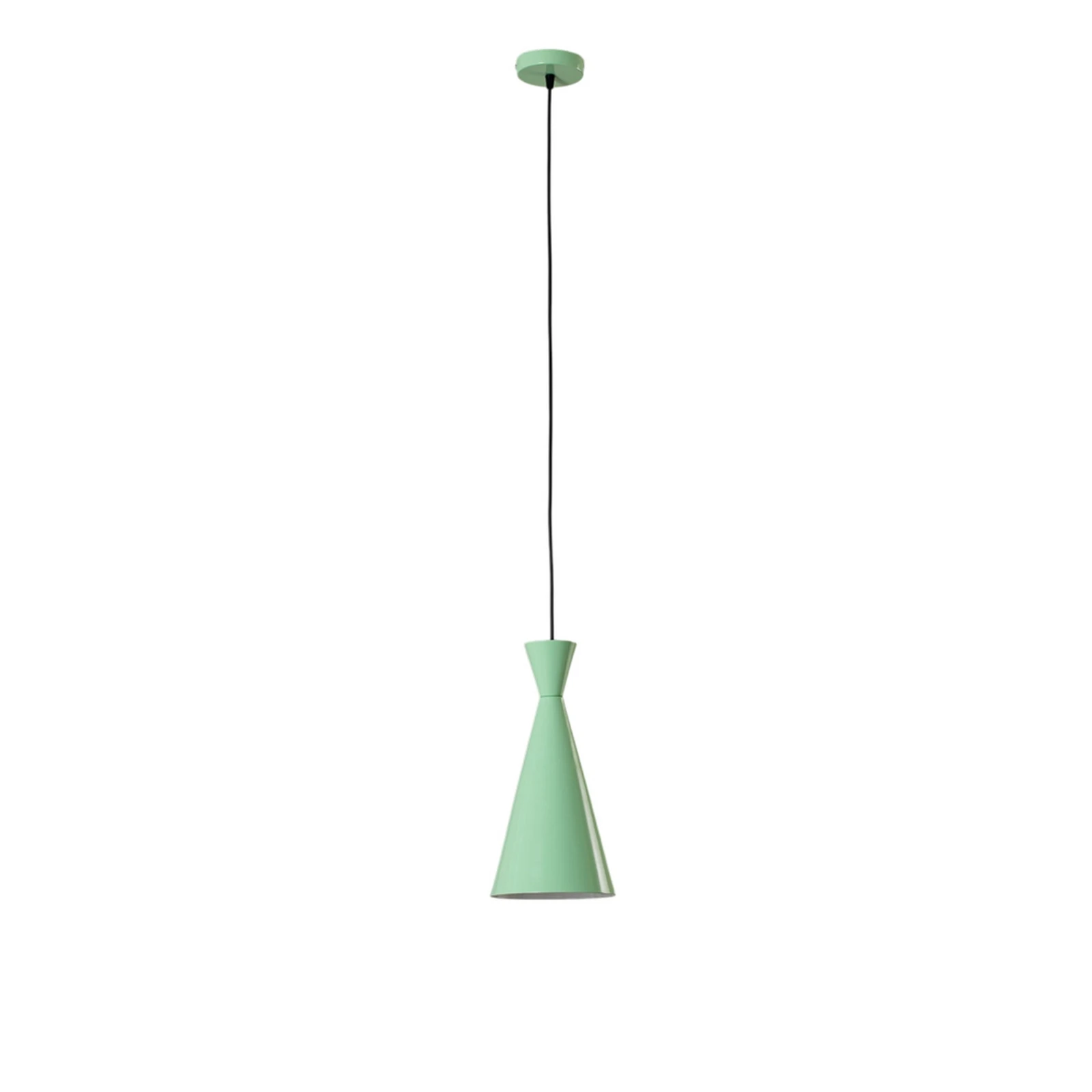 Candeeiro suspenso Glenora, verde menta/branco, metal, Ø 18 cm