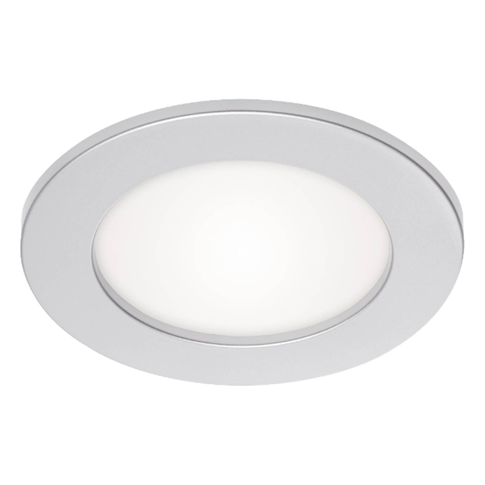 Prios Cadance LED recessed light, silver, 17 cm