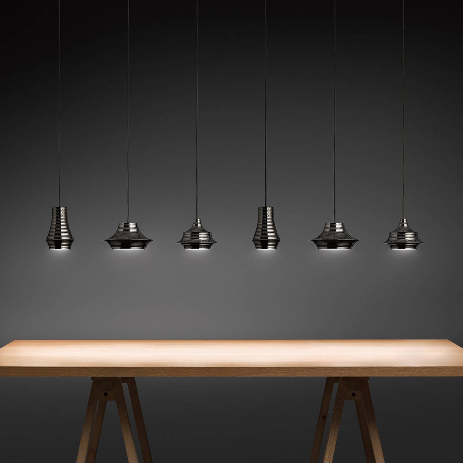 Bover Tibeta 02 - lampa wiszące LED, chrom-czarna