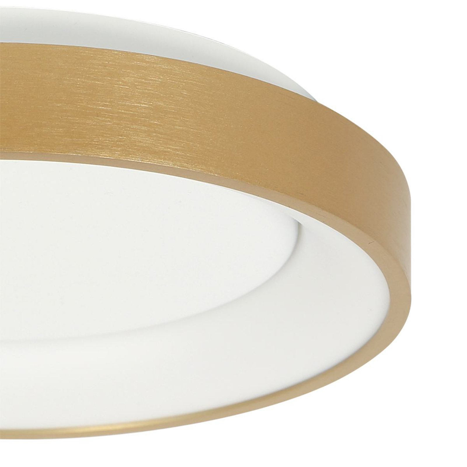 Ringlede LED griestu gaisma, zelta krāsā, augstums 6 cm, Ø 28 cm