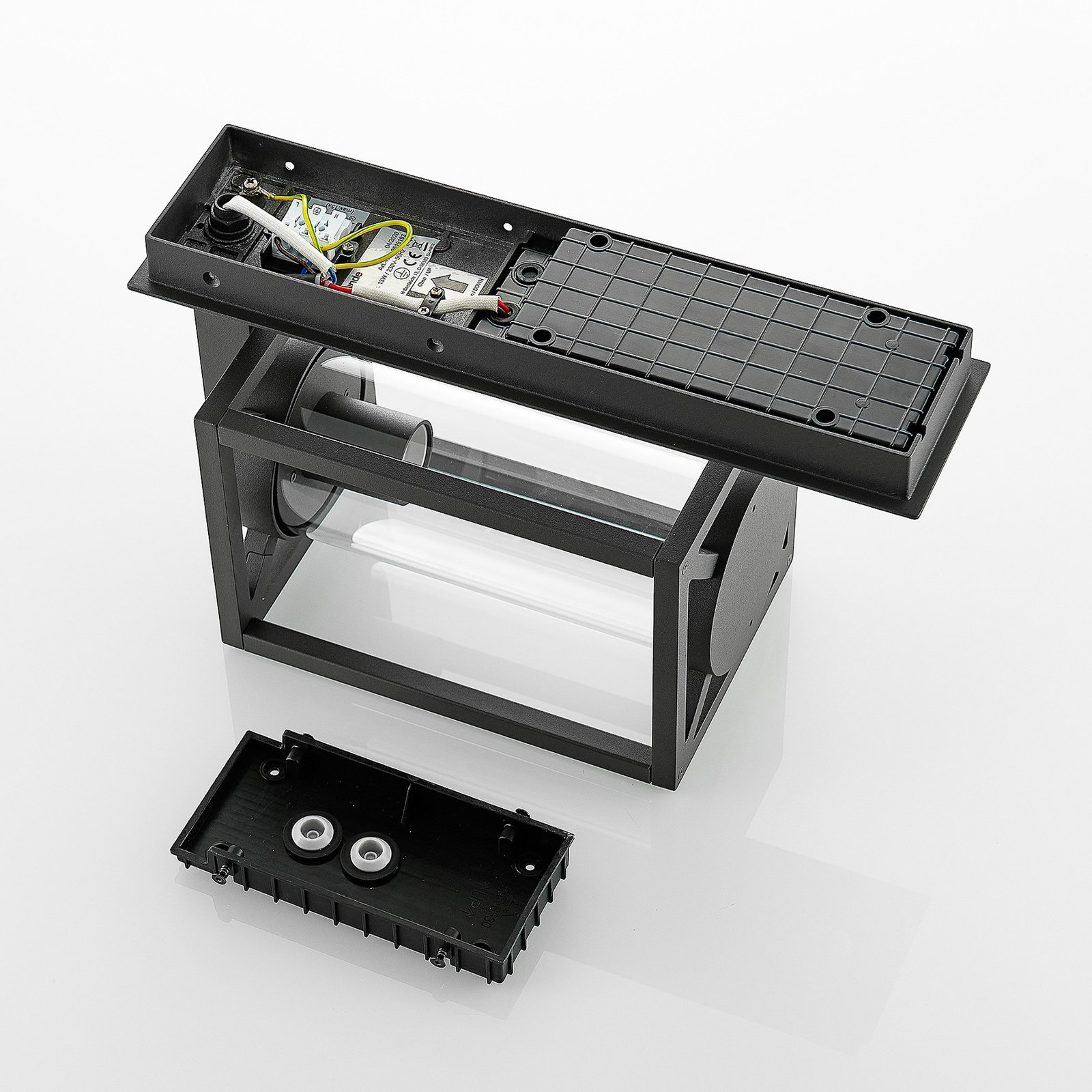 Lucande Außenwandlampe Ferda, 2er-Set, anthrazit Sensor IP44