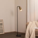 Lampe sur pied Emek 4081, noir, abat-jour or antique