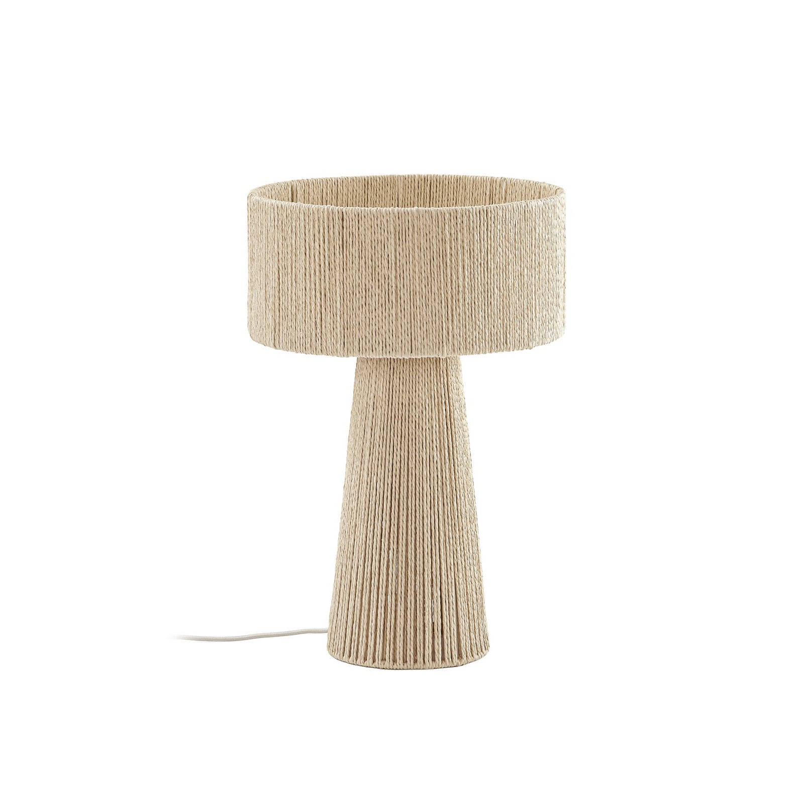 Lindby Tischleuchte Anuva, Höhe 42 cm, Papier, beige, E27