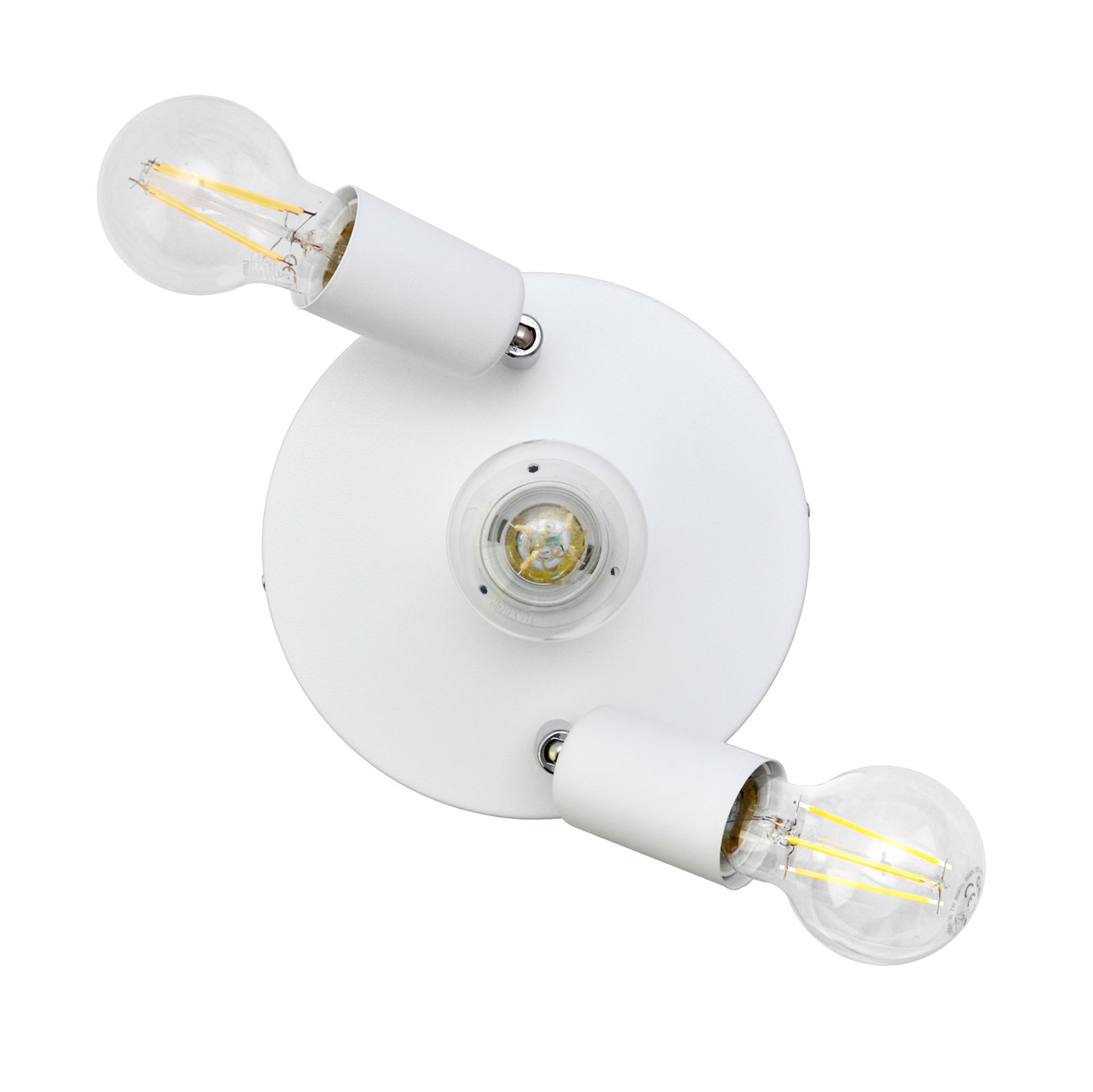 Centro plafondlamp, wit, 3-lamps, metaal, Ø 19,5 cm