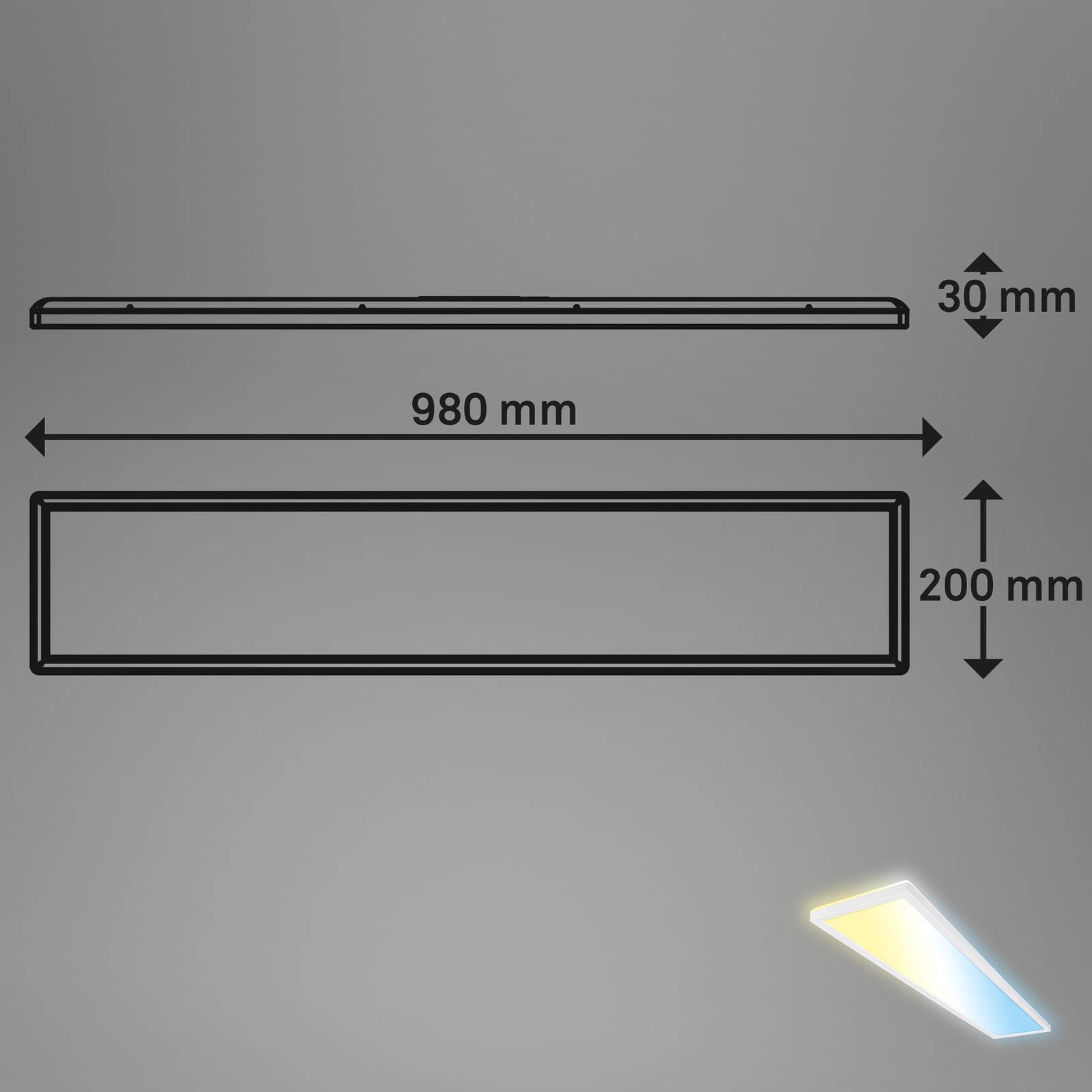 Inteligentna lampa sufitowa LED Tava, 98x20 cm, CCT, ściemniana