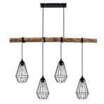 Eldarion 4 Pendant Black/Wood - Lindby