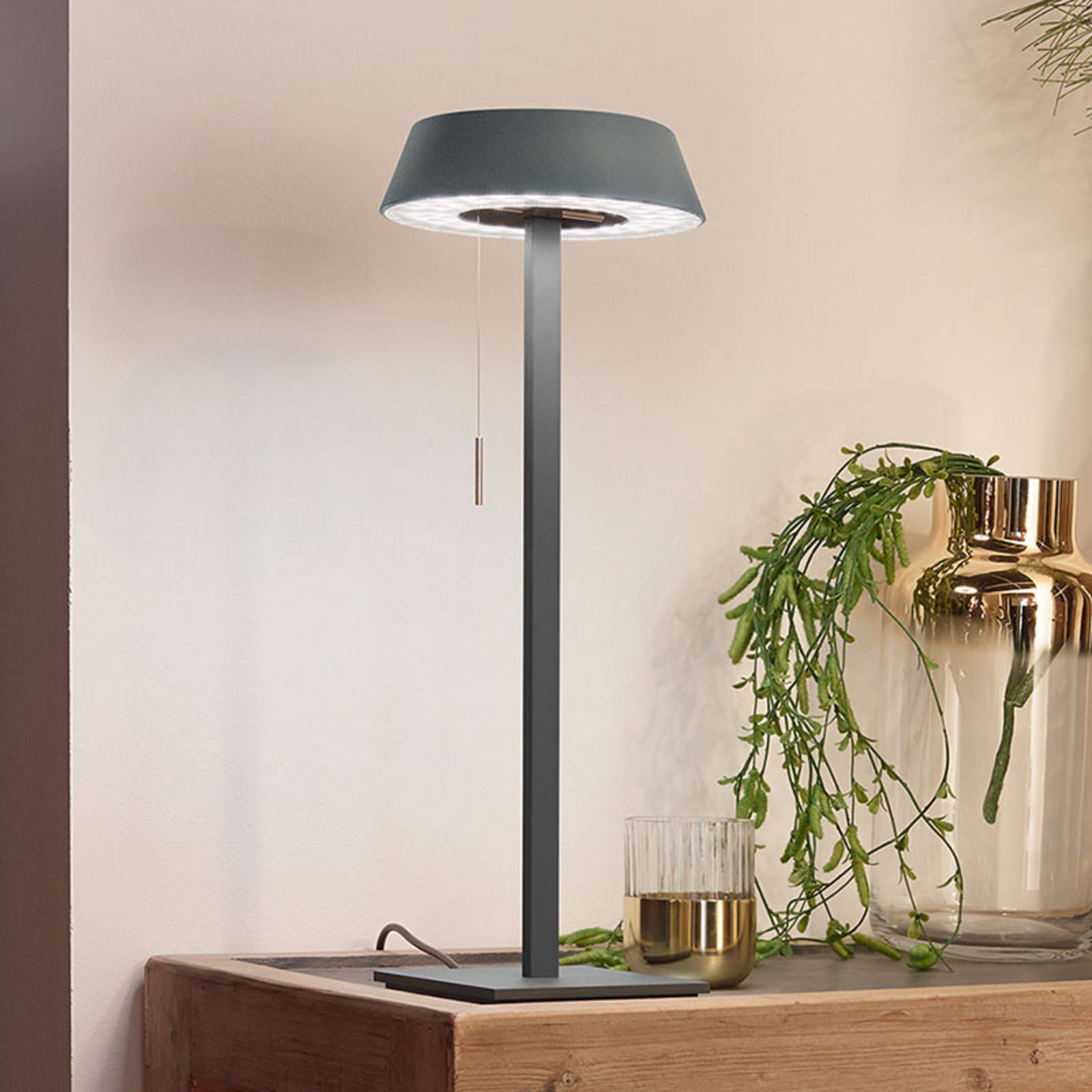 OLIGO Glance lampe à poser LED grise mate
