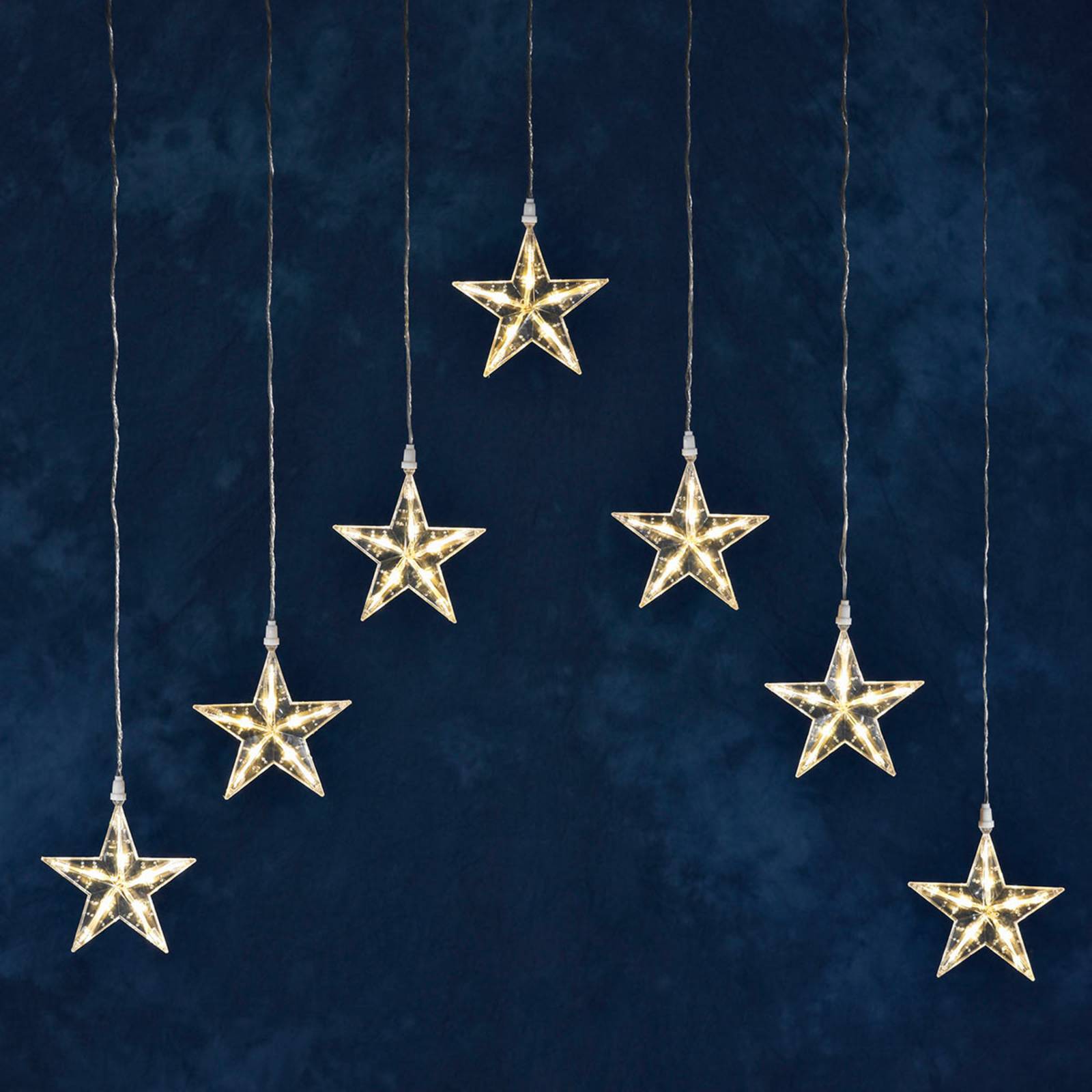 Konstsmide Christmas Lysgardin LED med 7 stjerner varmhvid