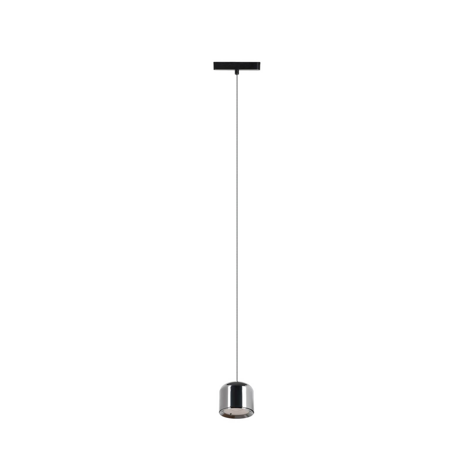 Lindby LED-Pendellampe Lumaro,schwarz,Ø8,2cm,Alu,48V,dimmbar