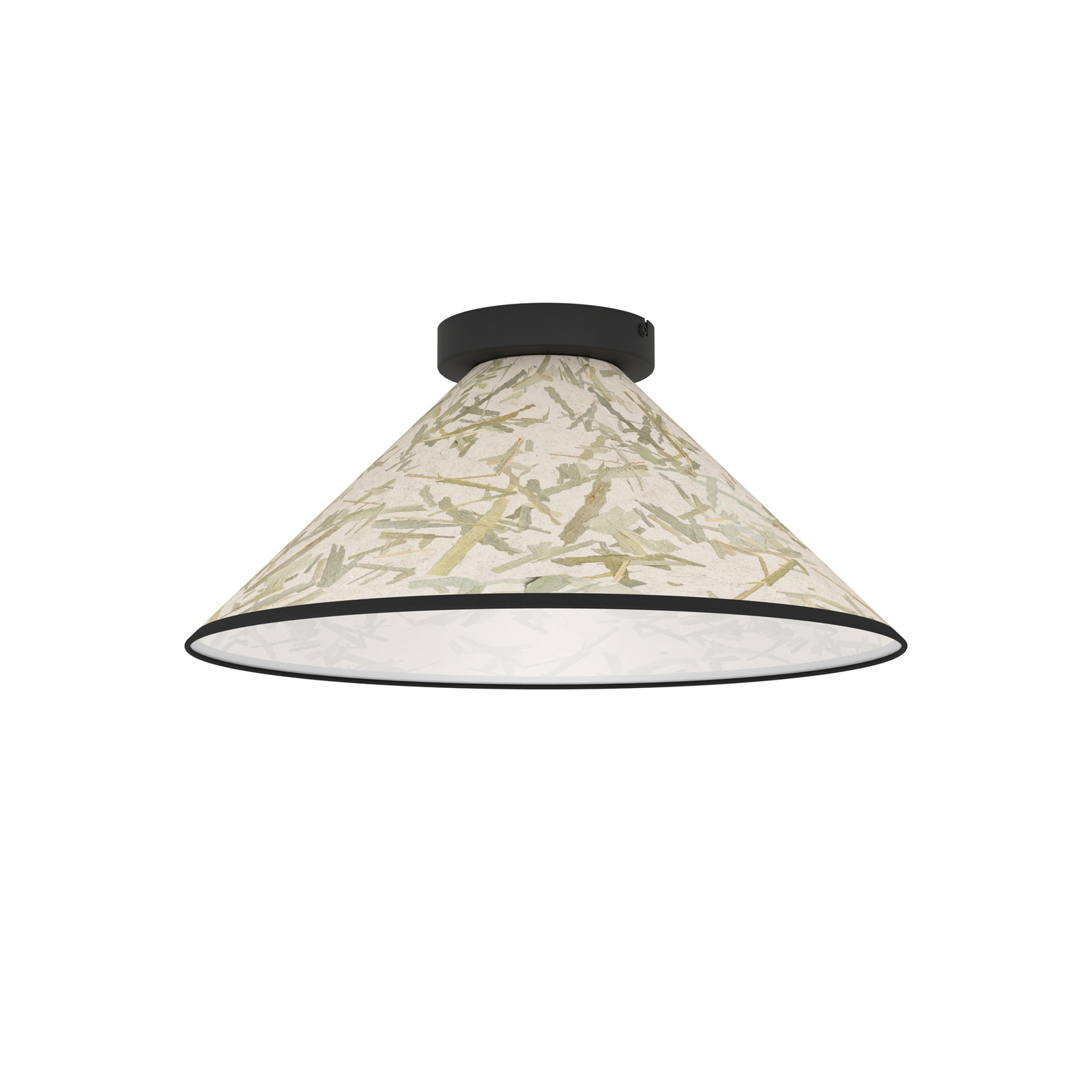 Plafonieră Oxpark, Ø 42 cm, verde/alb/negru, material textil