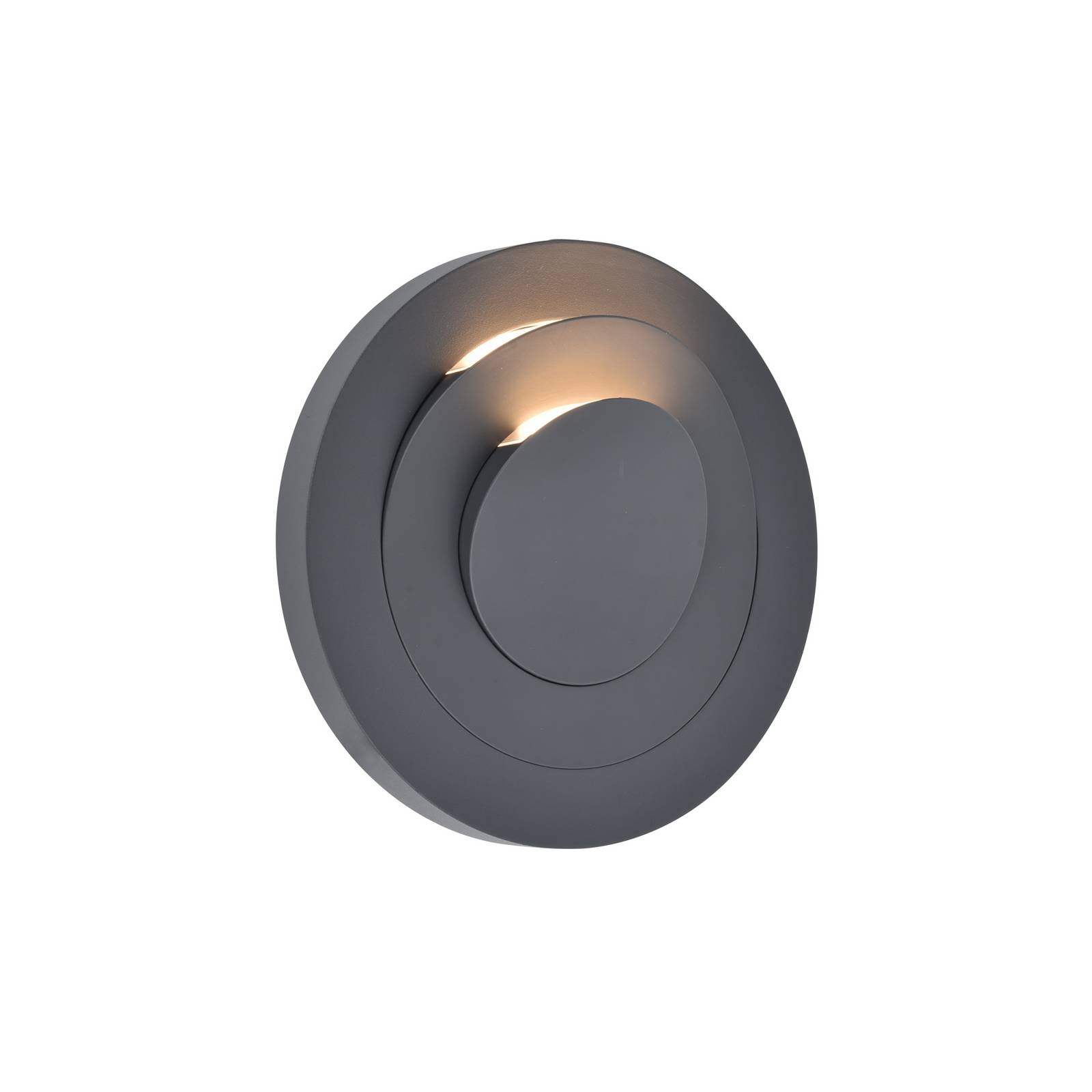 LED-Außenwandleuchte MOOV, dunkelgrau, Ø 21 cm, Metall, IP54