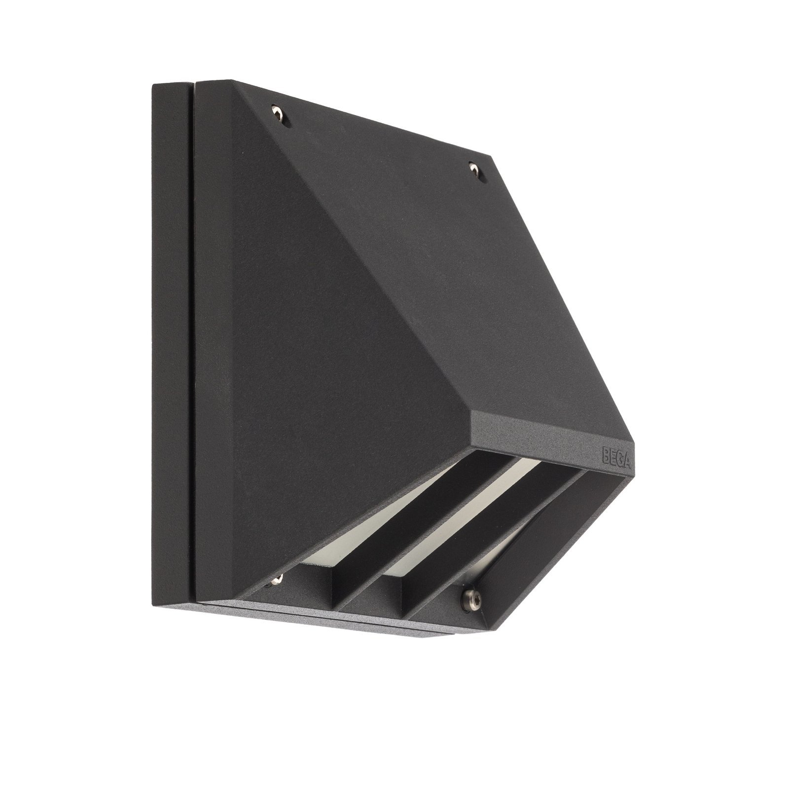 BEGA LED outdoor wall light 22292 K3 on/off, graphite, cast aluminium