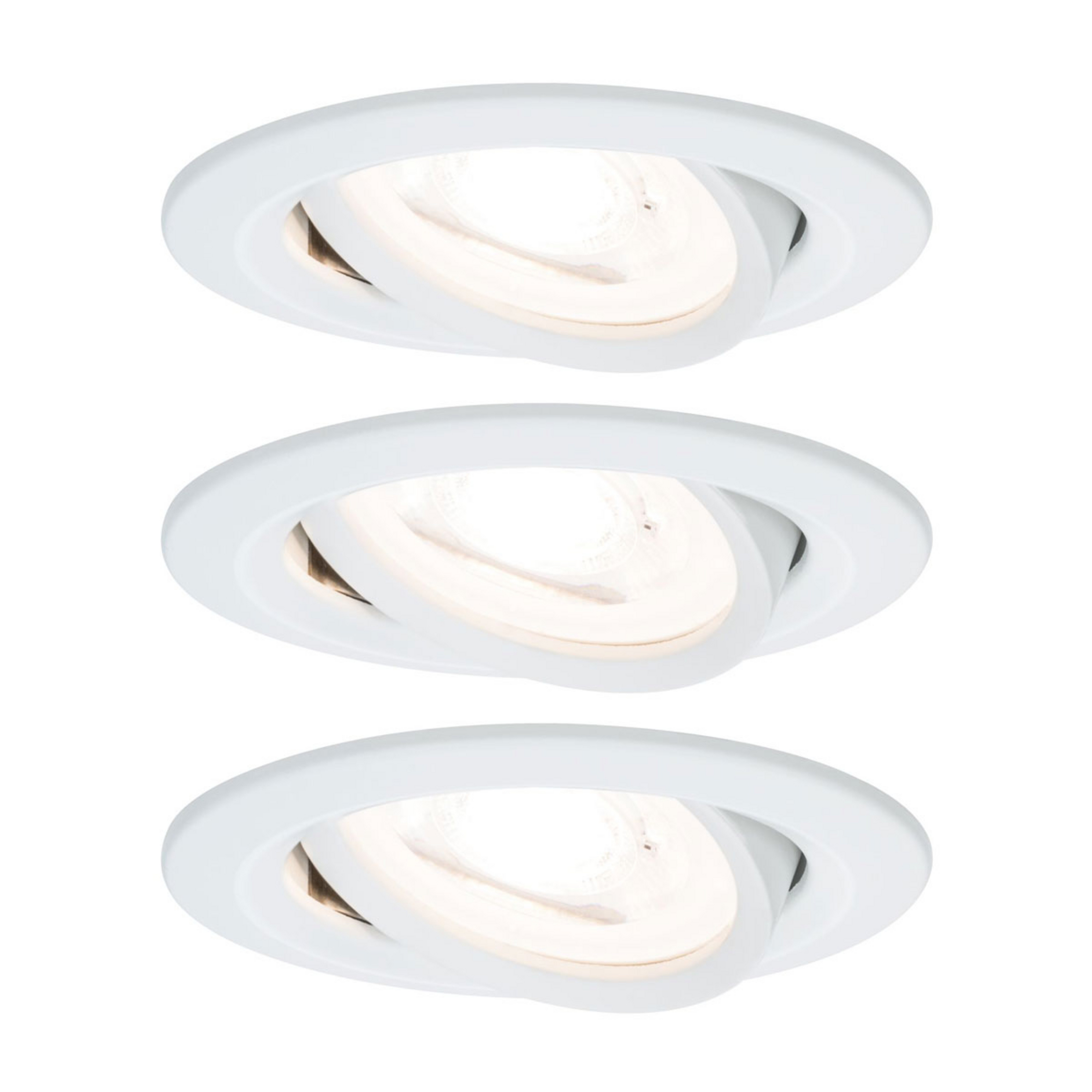 Nova 3-spot round swivel/dimmable, white - Paulmann
