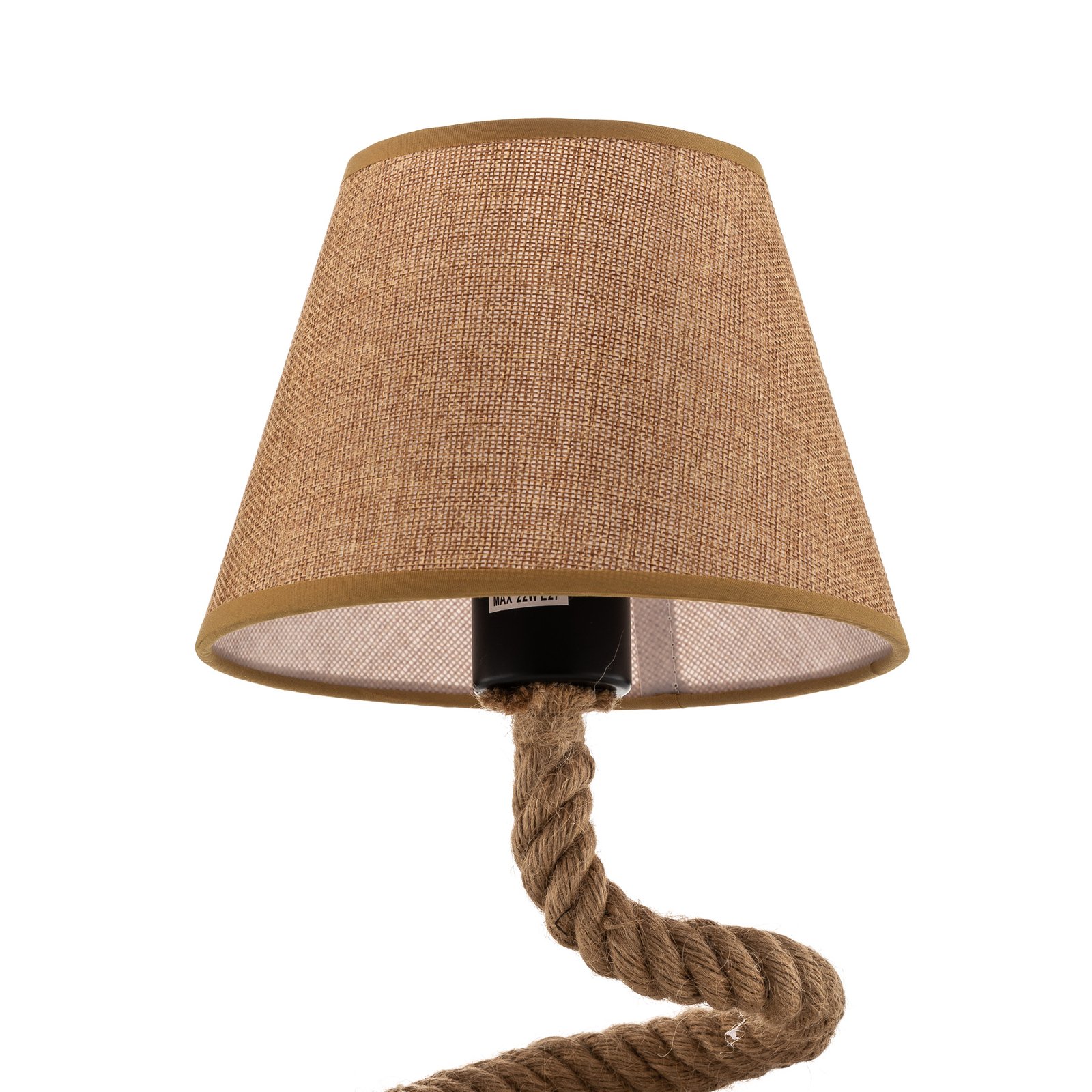 Lampe à poser Mauli en corde et tissu