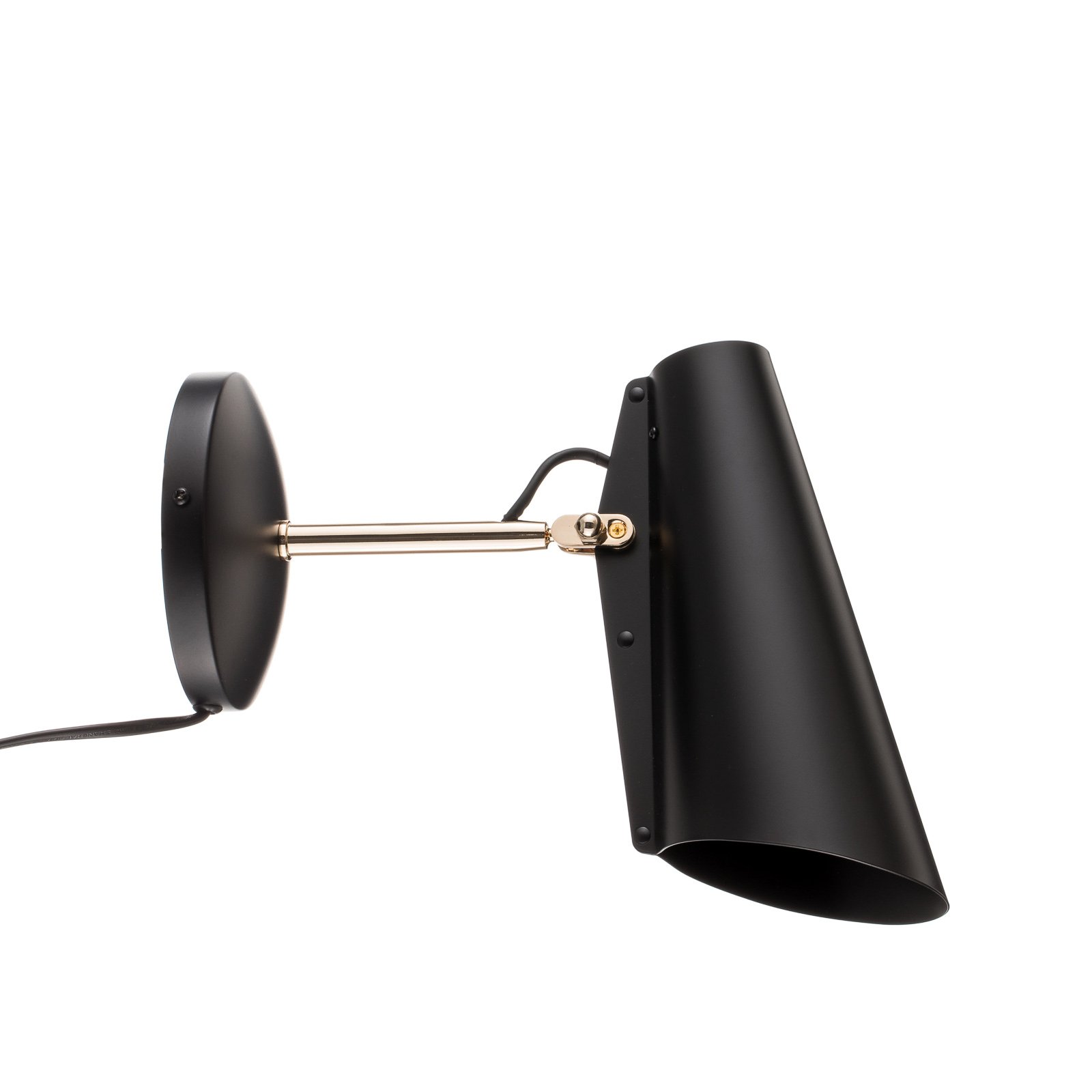 Birdy Nástěnné Svítidlo Short Black/Brass - Northern