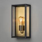 Venkovní nástěnná lampa Carpi, černá, šířka 20,5 cm