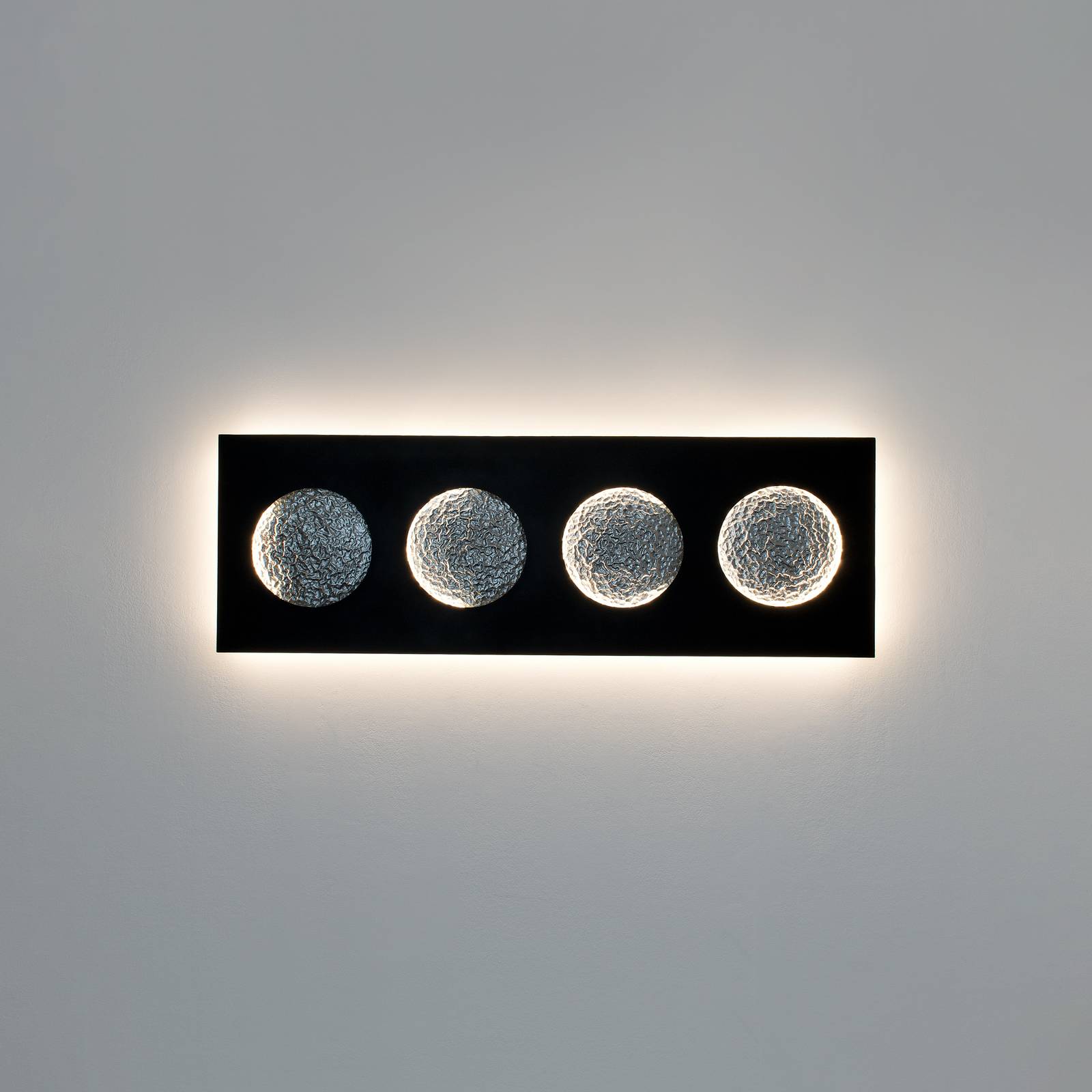 Holländer led fali világítás fasi della luna, fekete/ezüst