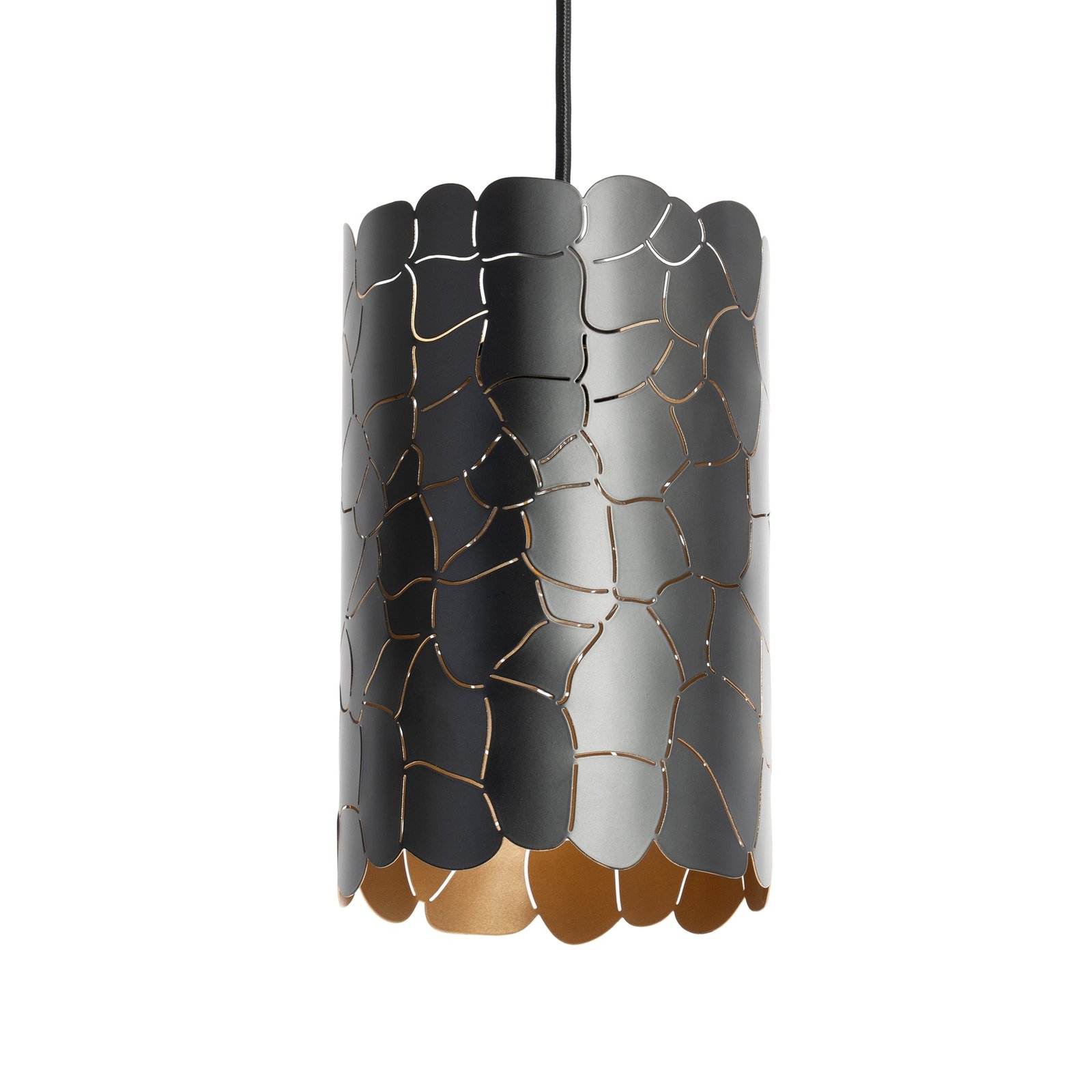 Lindby suspension Aralena, noir/or, 3 lampes, métal