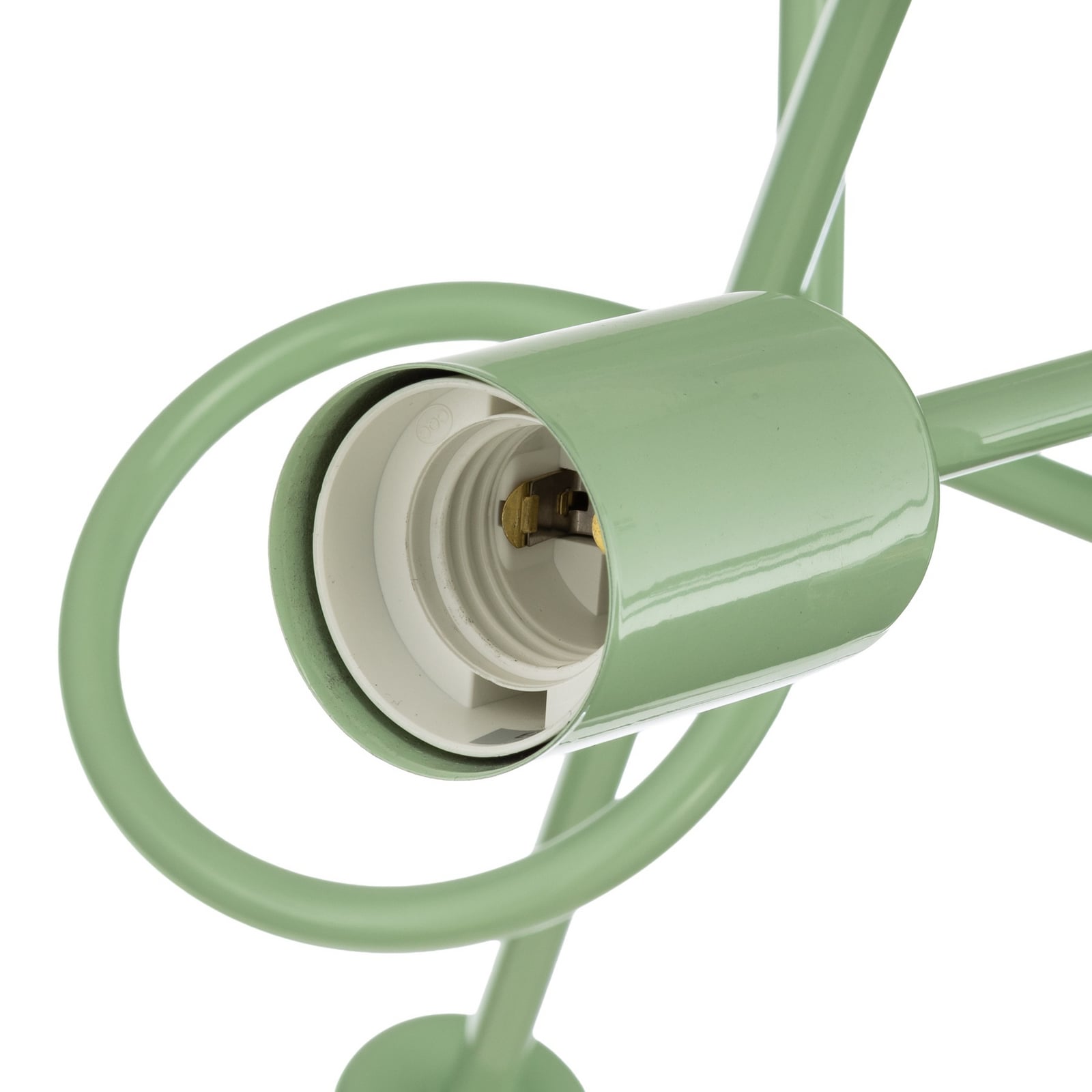 Oxford ceiling light, green, metal, 3-bulb, E27