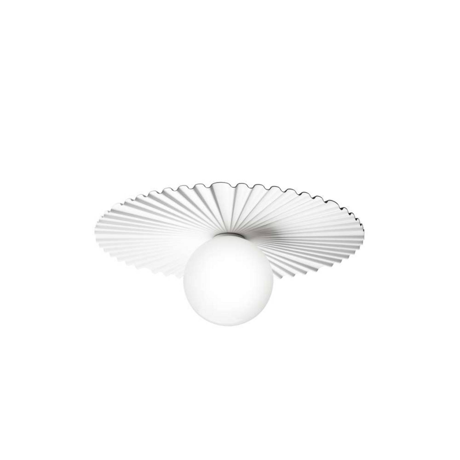 Lampa ścienna Nuura Liila Muuse, Ø 42 cm, IP44, biała/opalowa