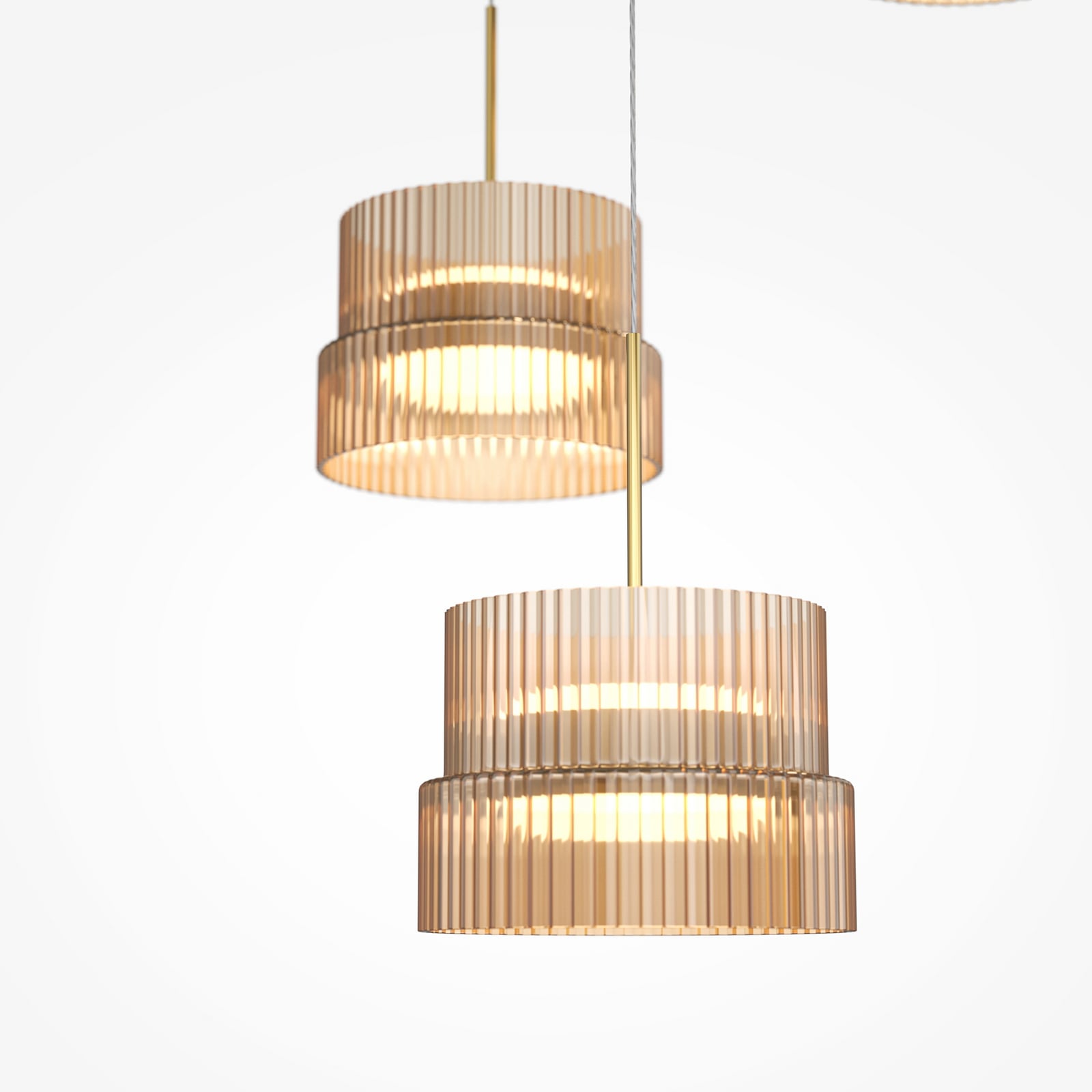 SCALA LED viseća lampa, smeđa/brončana, Ø 40 cm, staklo s tri sjenila, prigušiva SCALA LED viseća lampa, smeđa/brončana, Ø 40 cm, staklo s tri sjenila, prigušiva