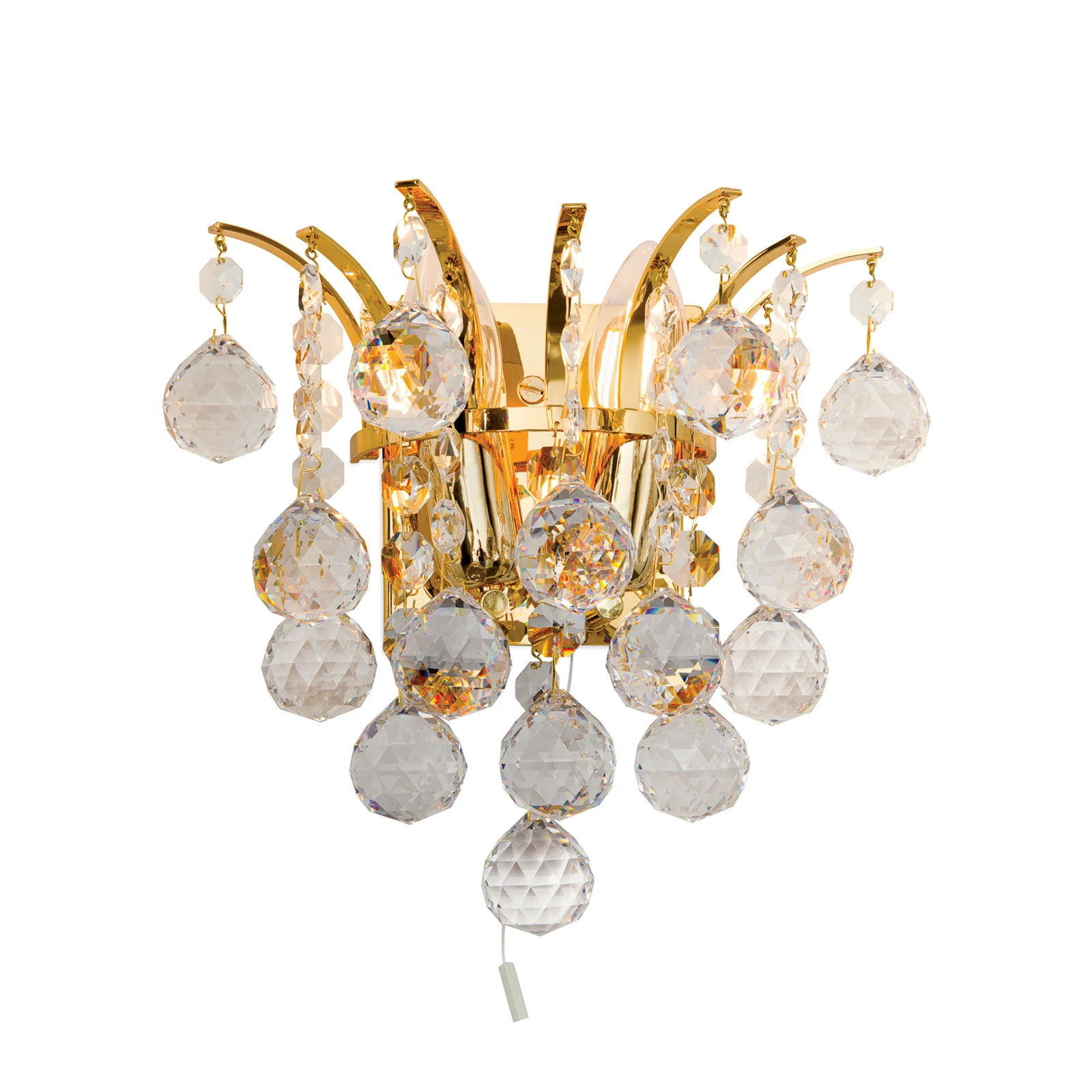 Lámpara de pared de cristal dorada LENNARDA