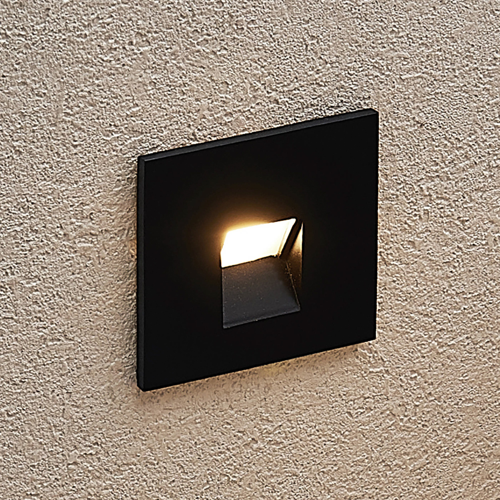 Arcchio Vexi LED-innfellingslampe, kantet, svart