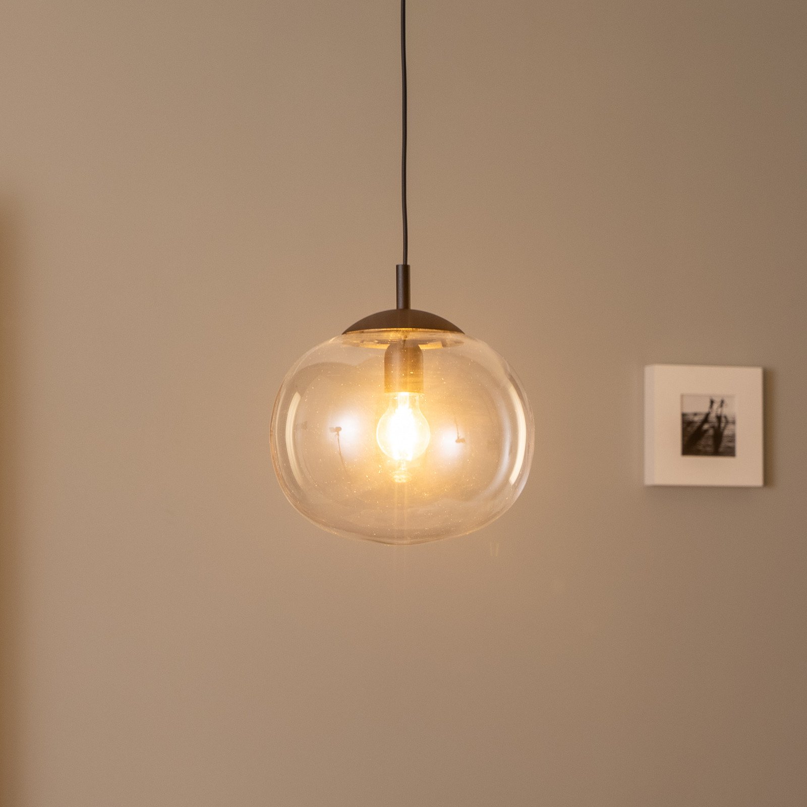 TK Lighting Lampă suspendată Vibe sticlă transparentă Ø 30 cm - Camera de zi / sufragerie - modern - transparent negru