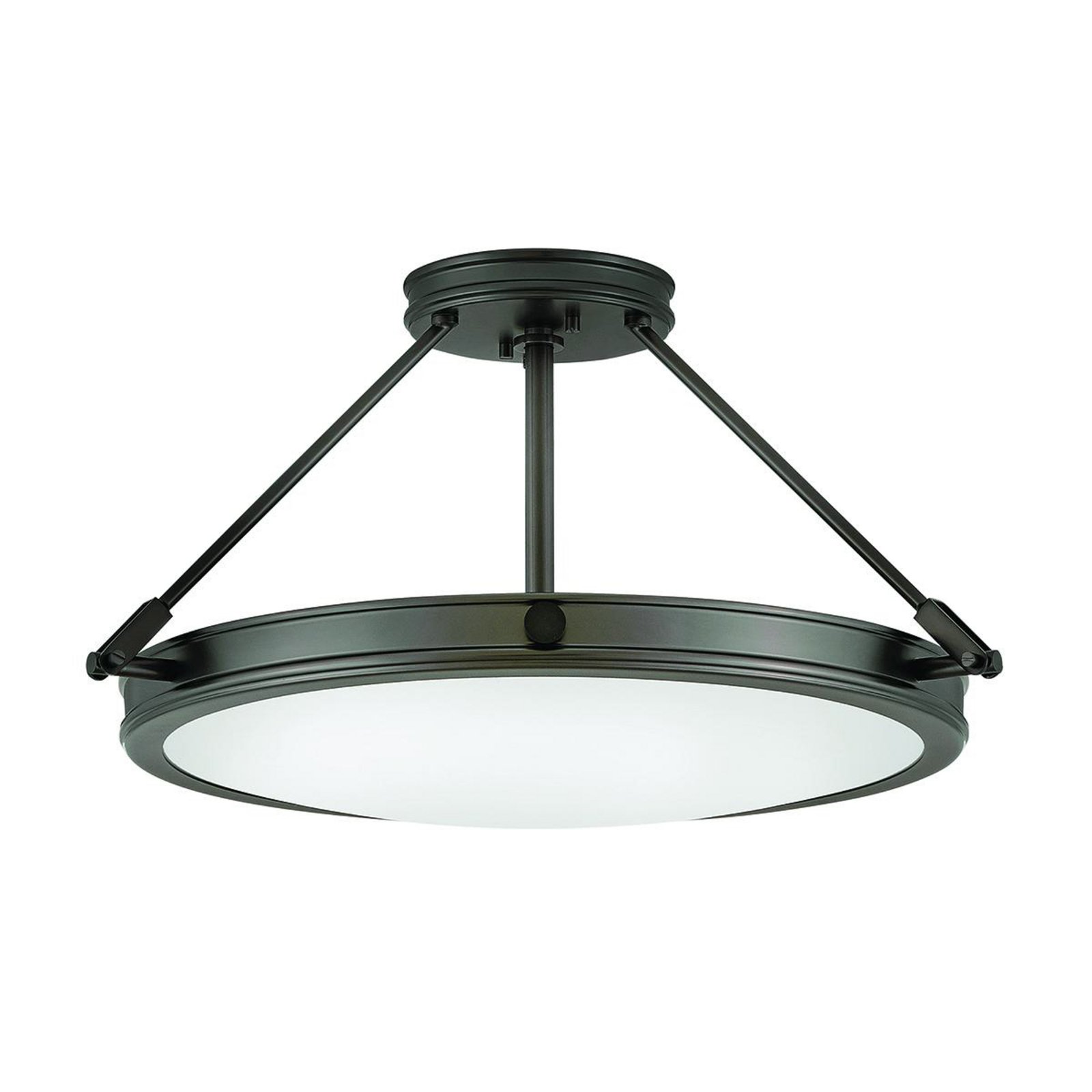 Collier ceiling light, black, Ø 41.7 cm, steel, glass, E14