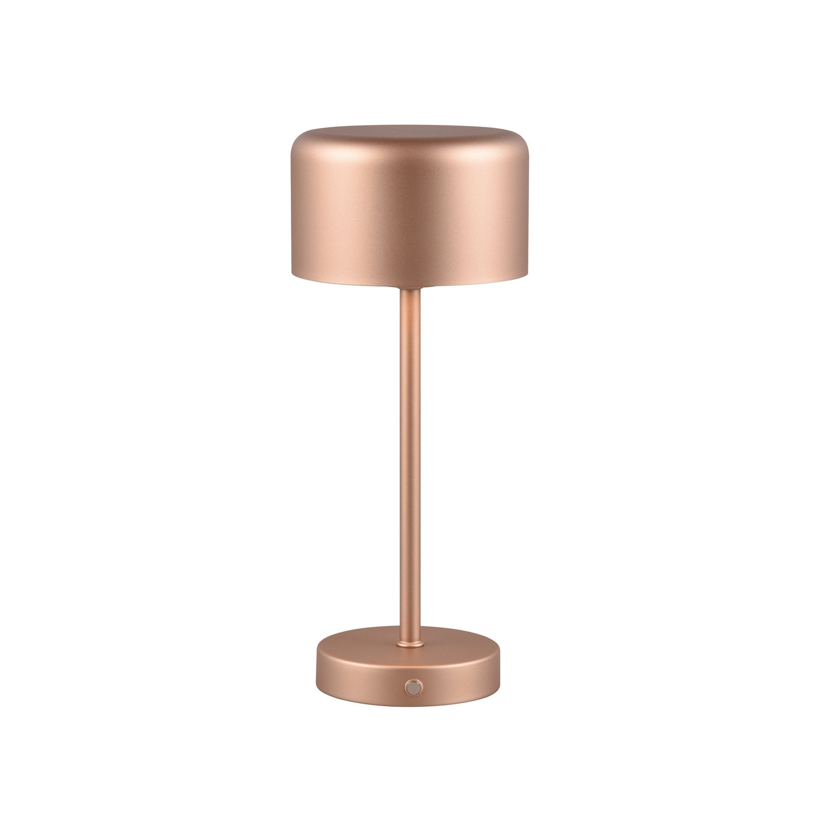Jeff, lampe de table LED rechargeable, café, hauteur 30 cm, métal
