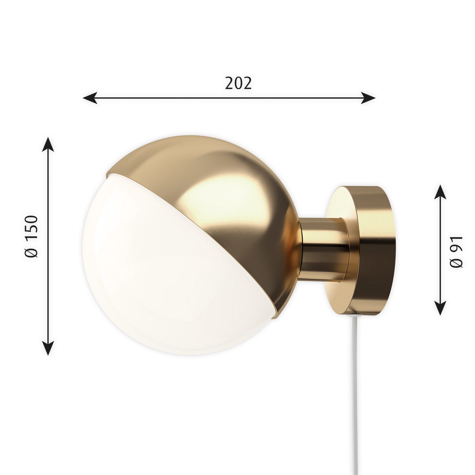 Louis Poulsen VL Studio aplică perete alamă cablu