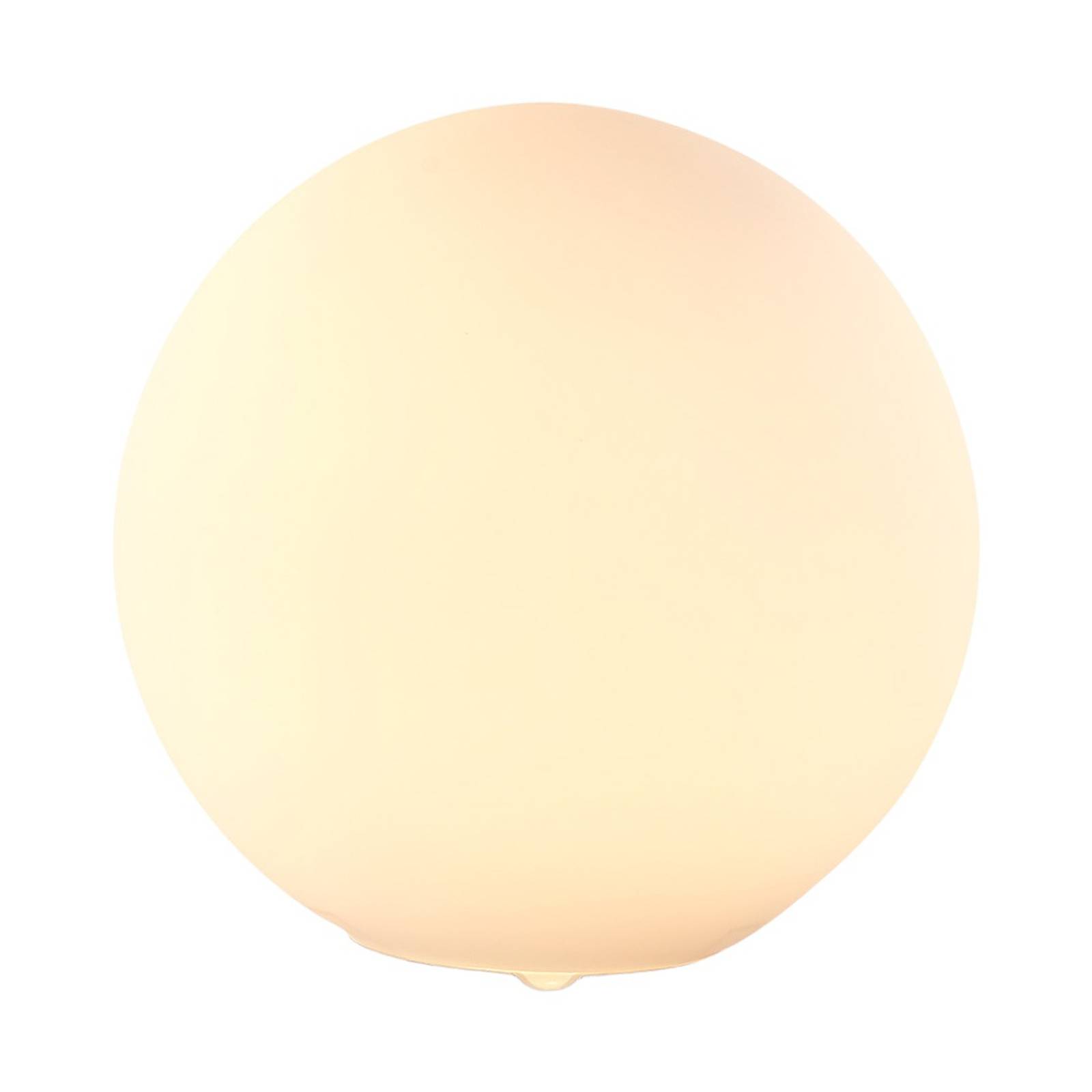 Lampa stołowa Lindby Rhona, biała, szkło opalowe, Ø 25 cm, E27