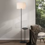 Tordis floor lamp, black/white, textile, height 157 cm Shelf