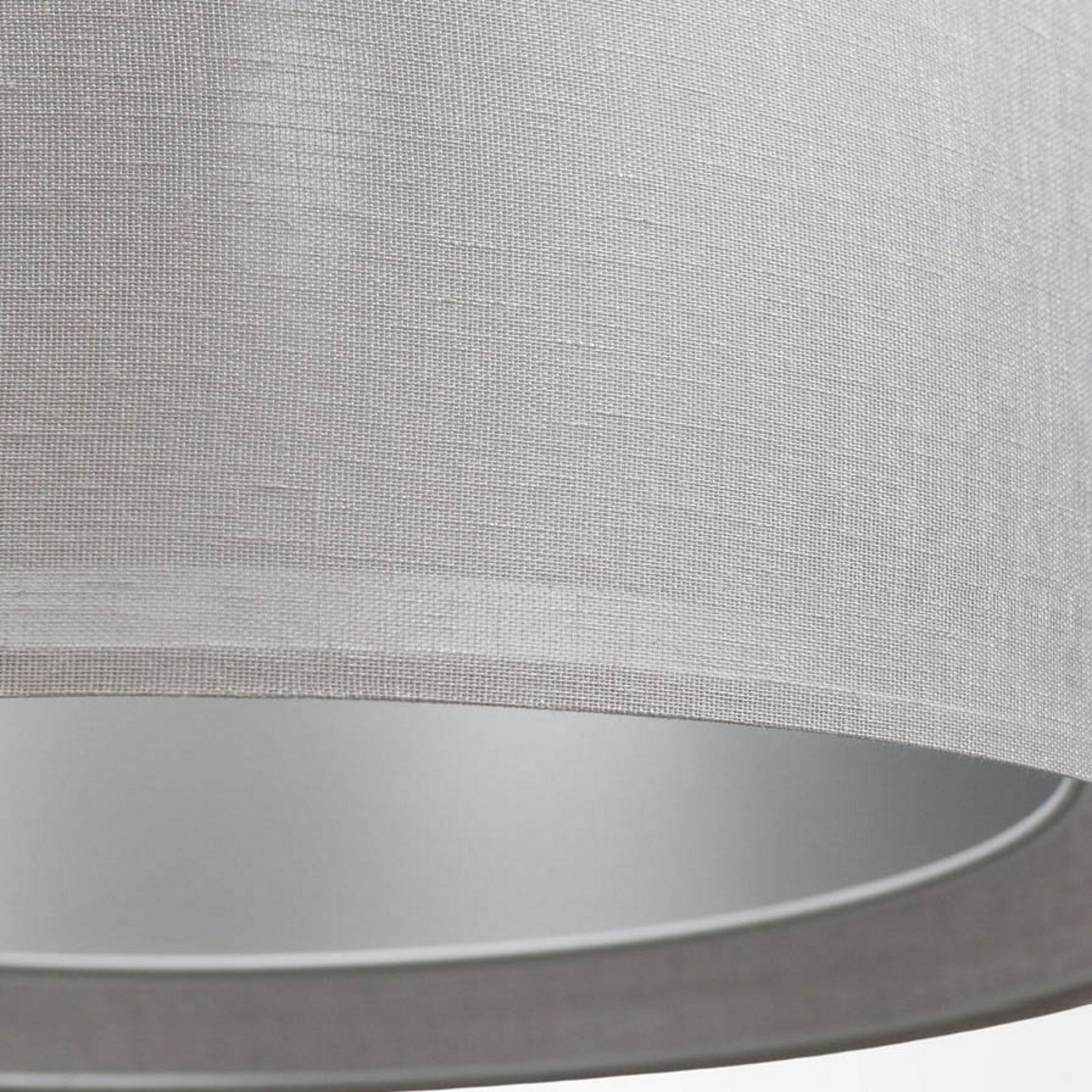 Duo Den Light pendant light, silver-grey, Ø 50 cm, linen, PVC