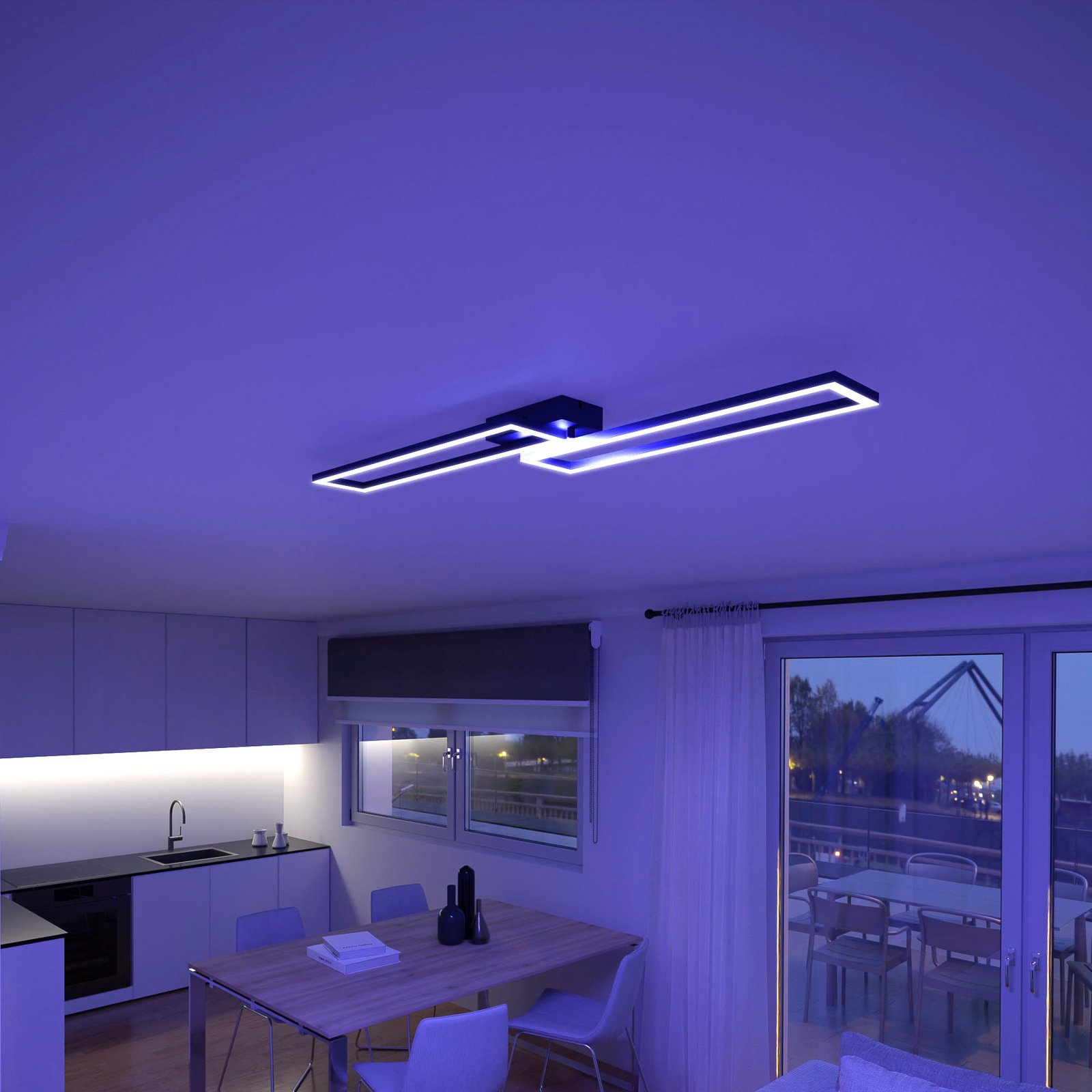 Müller Licht tint LED ceiling light Ciso, RGB, CCT, black