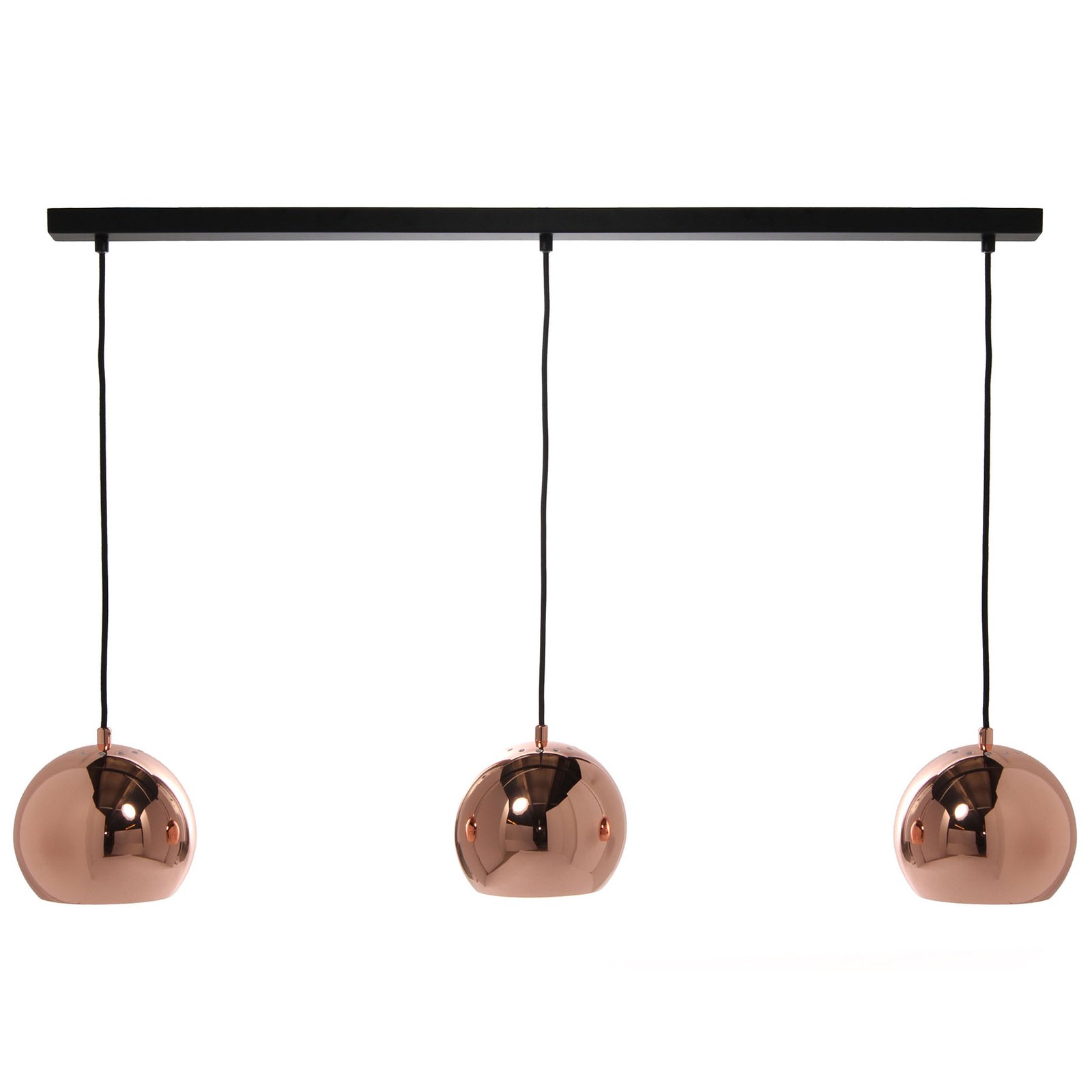 FRANDSEN Ball Track hanglamp 3-lamps koper glanzend