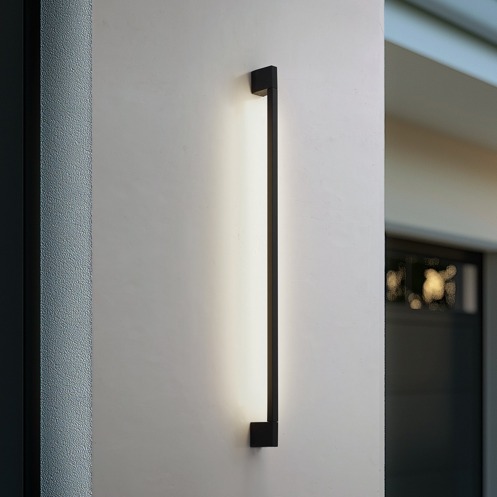 Neano LED nástenné svetlo výška 120 cm čierna kovová IP54 - Lindby