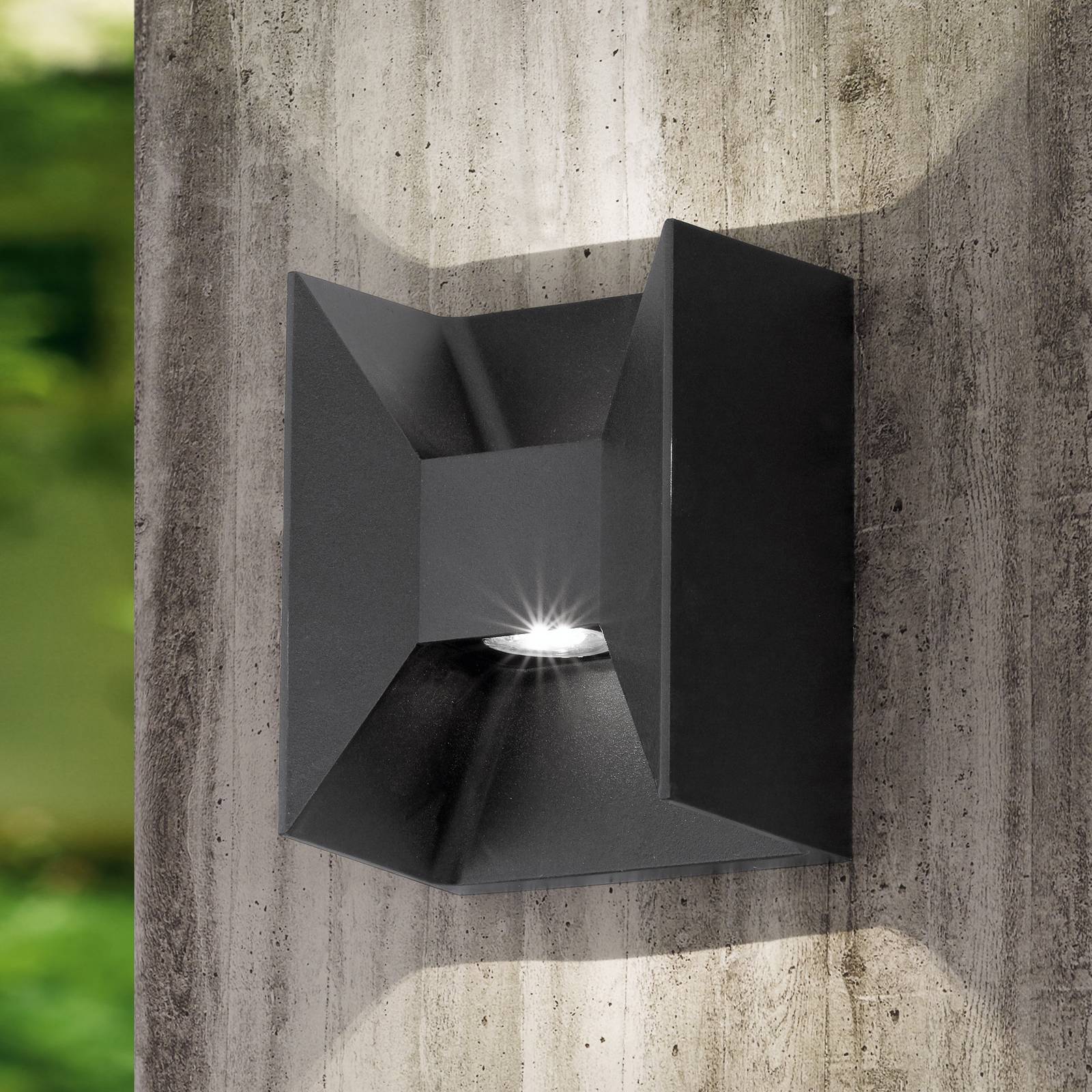 EGLO Applique d'extérieur LED Morino, noire, hauteur 18 cm, métal