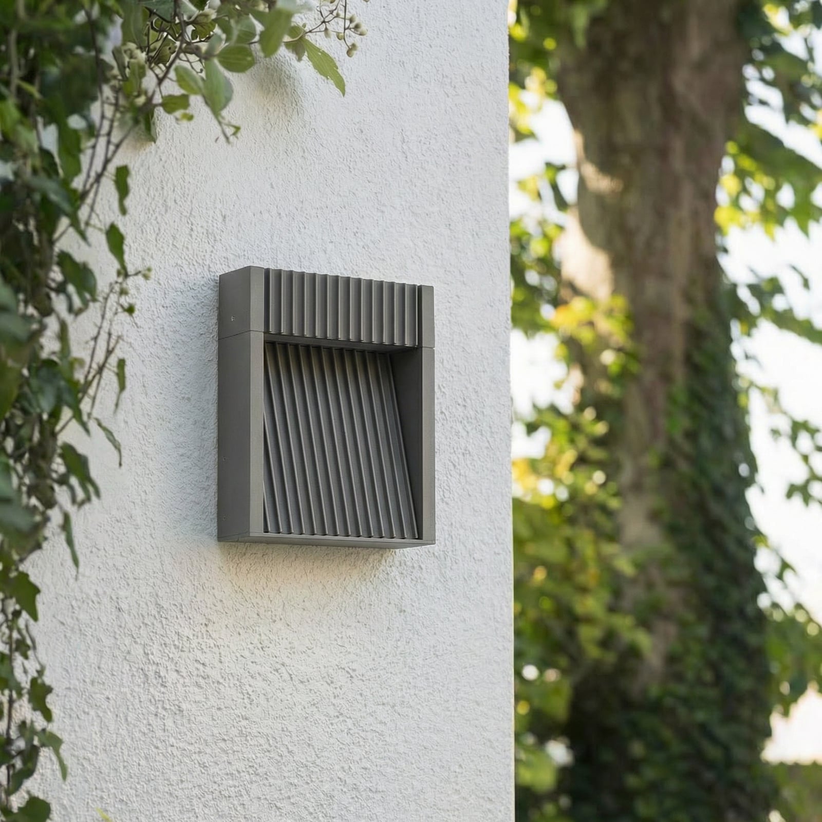 Lucande LED εξωτερικός φωτισμός τοίχου Tavion, 16 cm, ανθρακί, IP65
