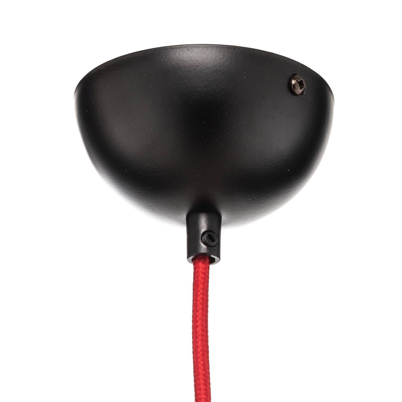 Lámpara colgante Bobi 1, negro, cable rojo, 1 luz