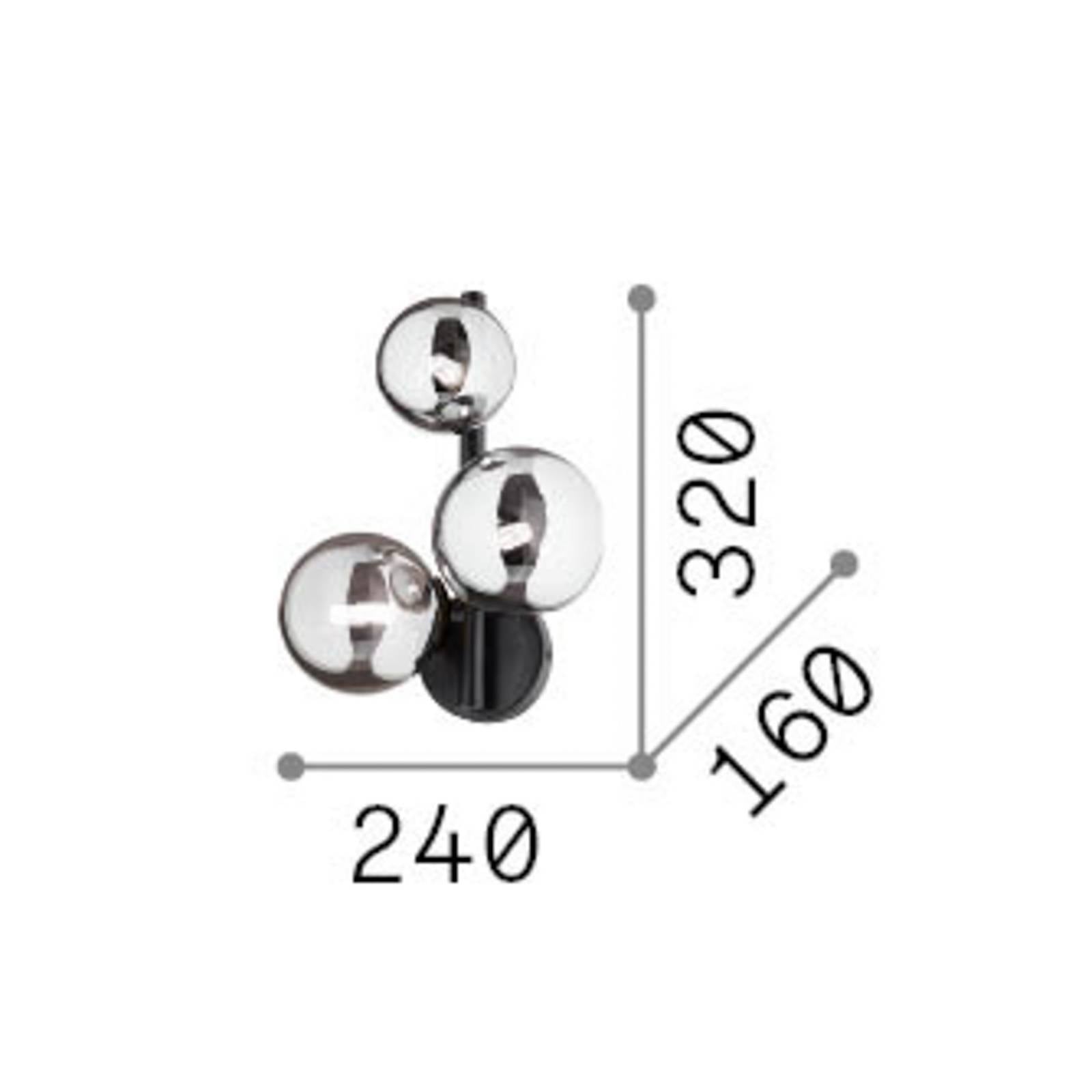 Applique murale IDEAL LUX Perlage, laiton/ambre, à 3 lampes