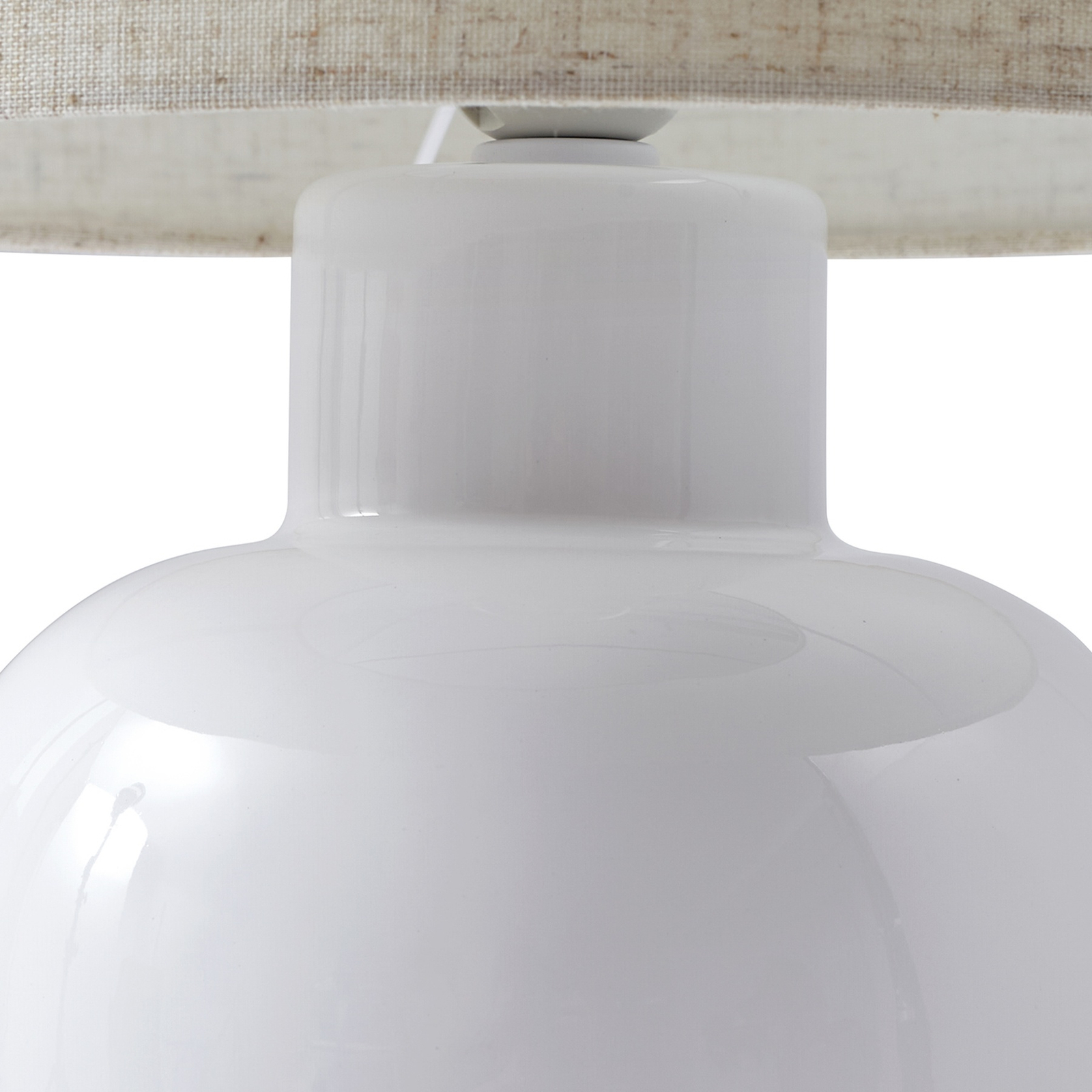 Lindby bordlampe Arved, hvit, tekstil, keramikk, 46 cm