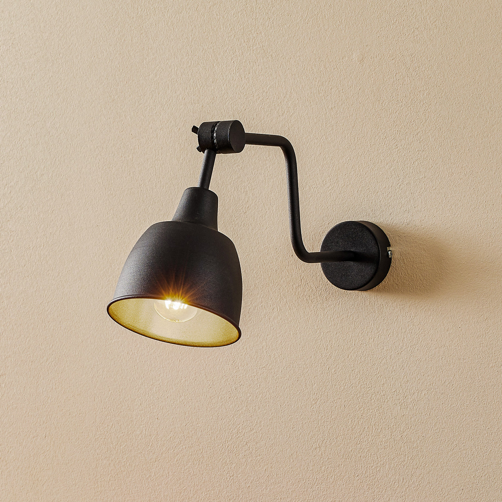 Wandlamp 990, 1-lamp, zwart